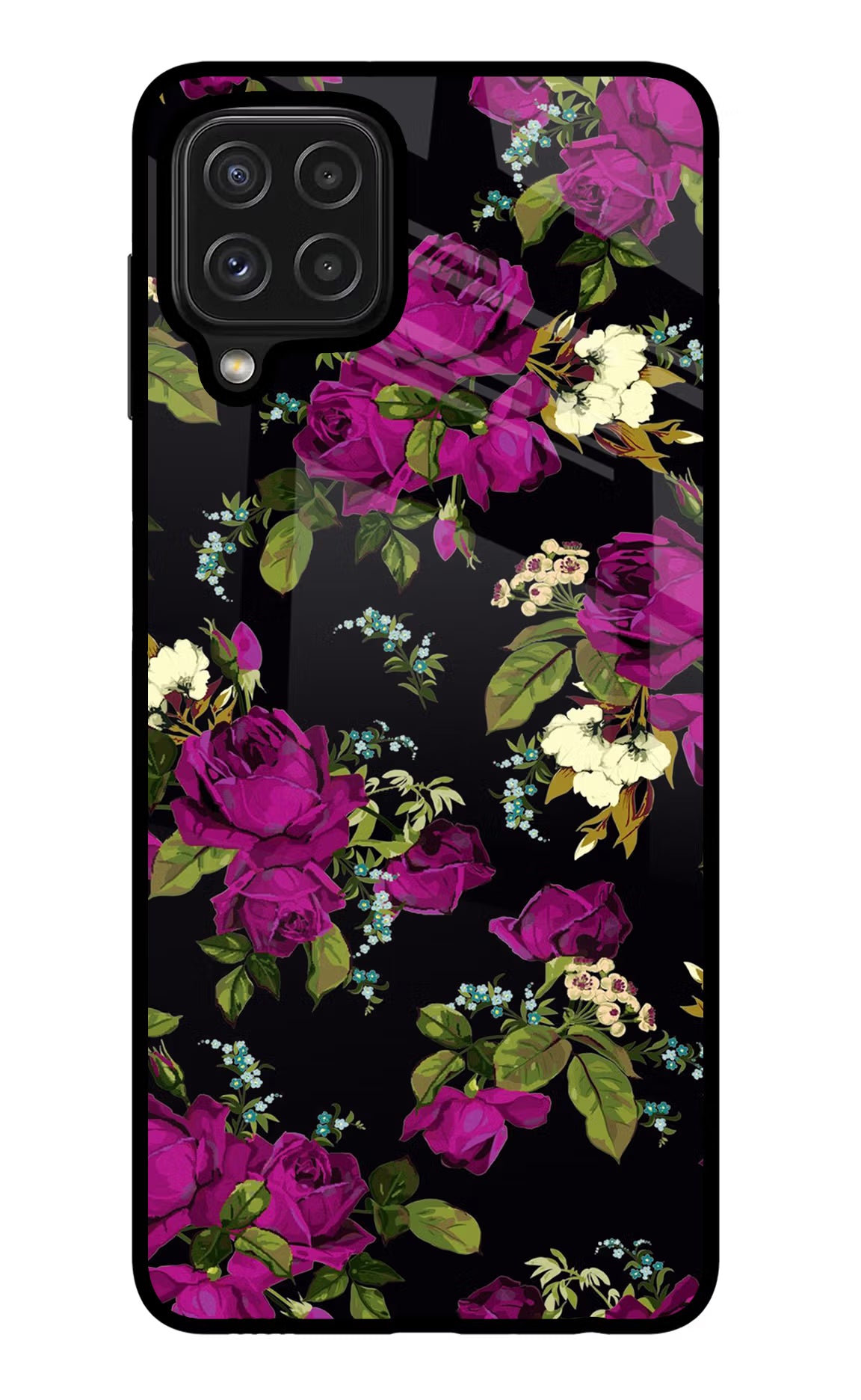 Flowers Samsung M32 Back Cover - Flowers Samsung M32 Glass Case Back Cover by Casekaro Flowers Samsung M32 Glass Case Back Cover by Casekaro