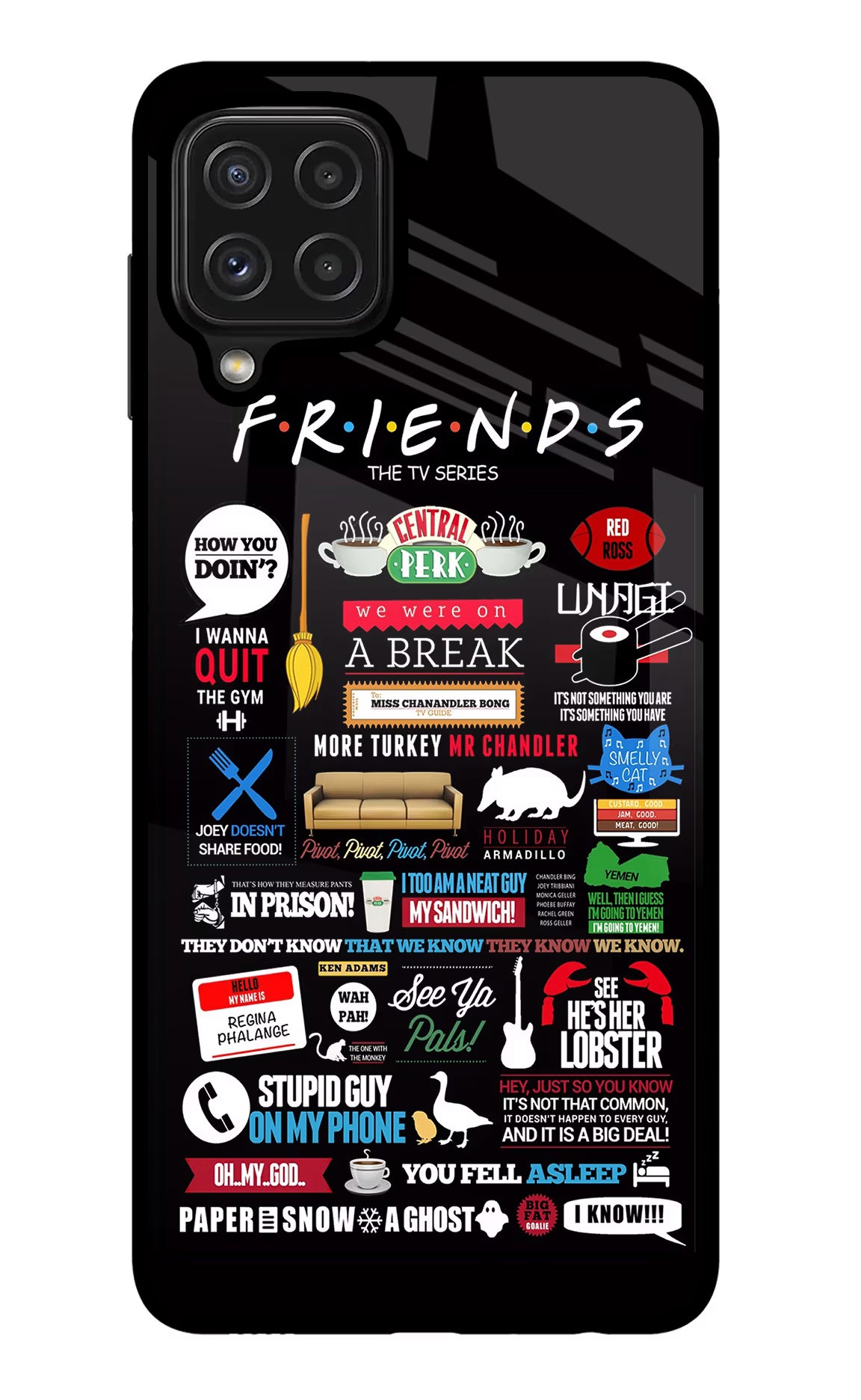 FRIENDS Samsung M32 Back Cover - FRIENDS Samsung M32 Glass Case Back Cover by Casekaro FRIENDS Samsung M32 Glass Case Back Cover by Casekaro