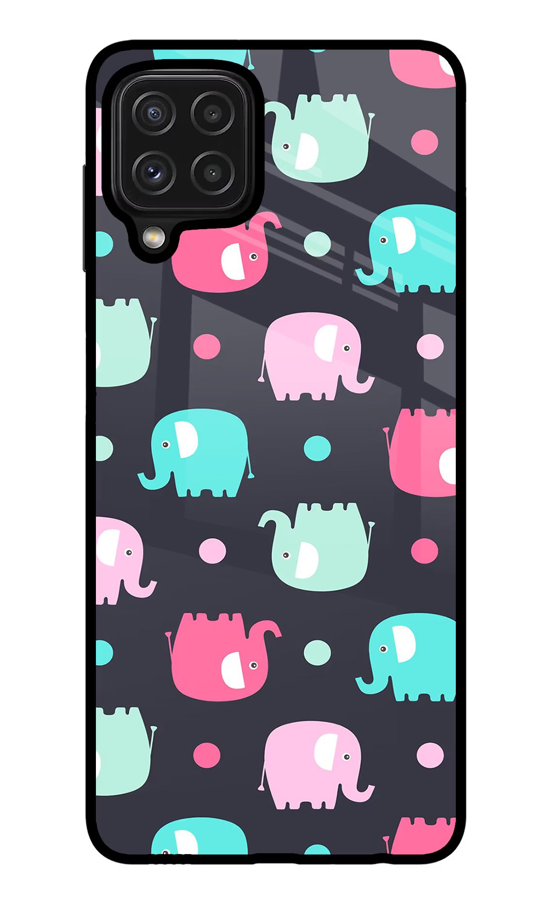 Elephants Samsung M32 Back Cover - Elephants Samsung M32 Glass Case Back Cover by Casekaro Elephants Samsung M32 Glass Case Back Cover by Casekaro