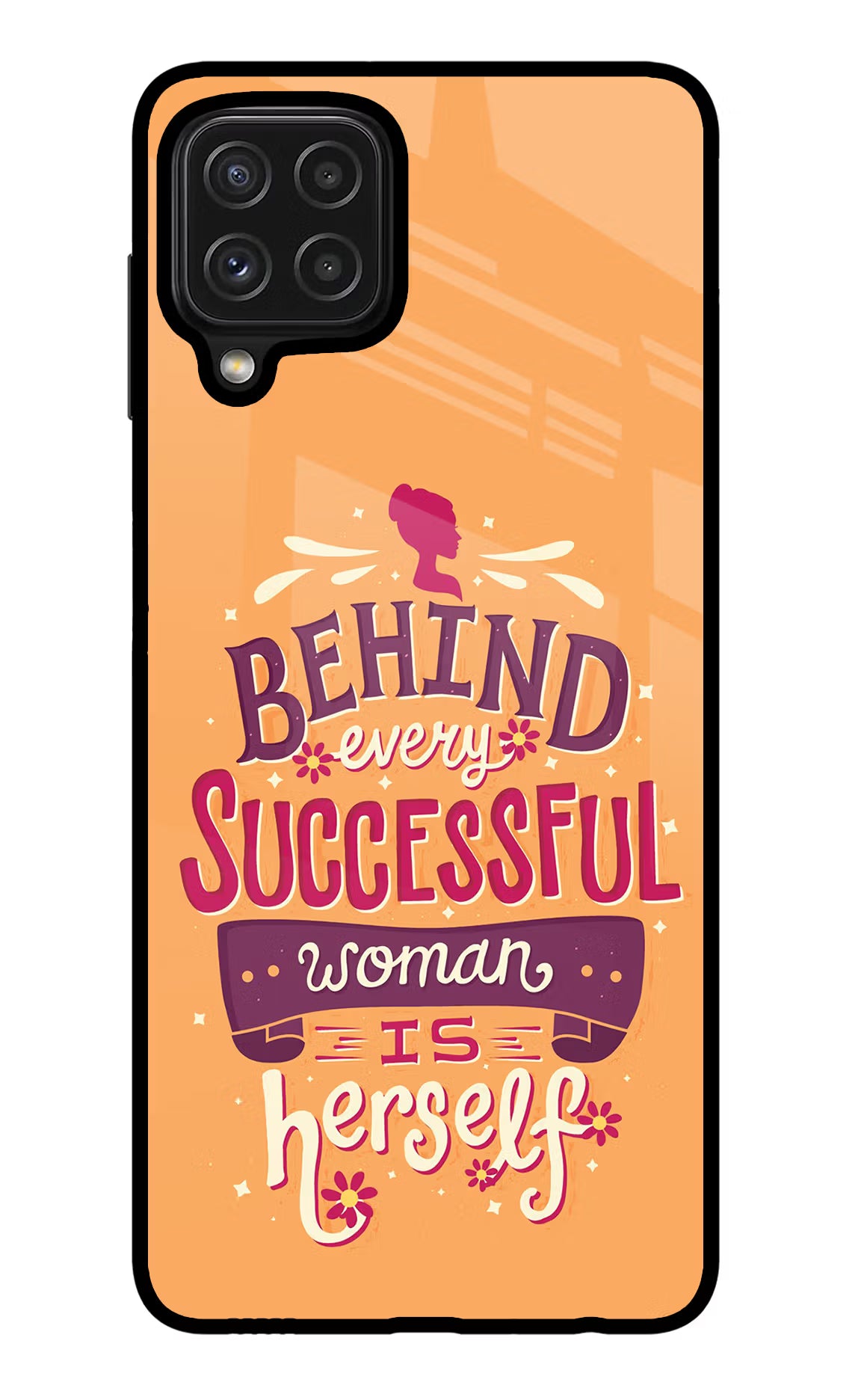 Behind Every Successful Woman There Is Herself Samsung M32 Back Cover - Behind Every Successful Woman There Is Herself Samsung M32 Glass Case Back Cover by Casekaro Behind Every Successful Woman There Is Herself Samsung M32 Glass Case Back Cover by Casekaro