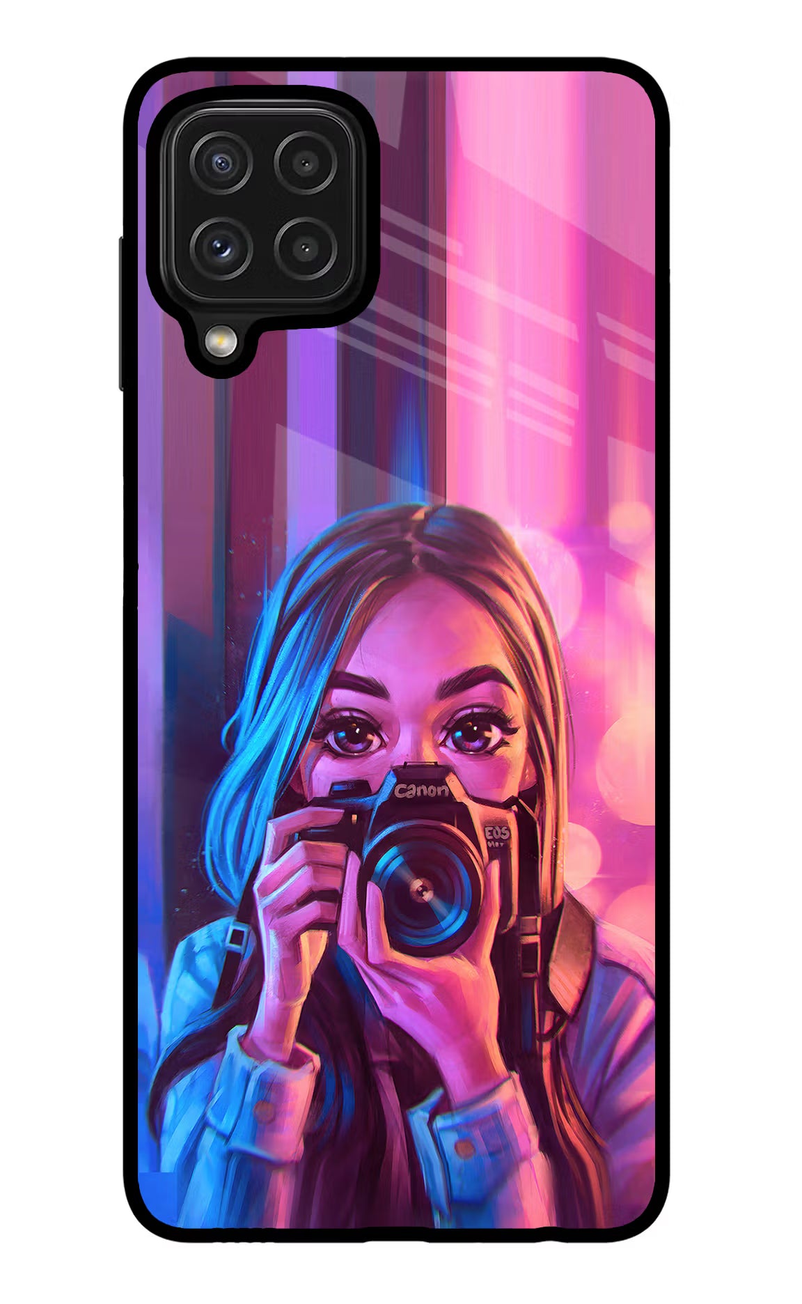 Girl Photographer Samsung M32 Glass Case - Girl Photographer Samsung M32 Glass Case Girl Photographer Samsung M32 Glass Case