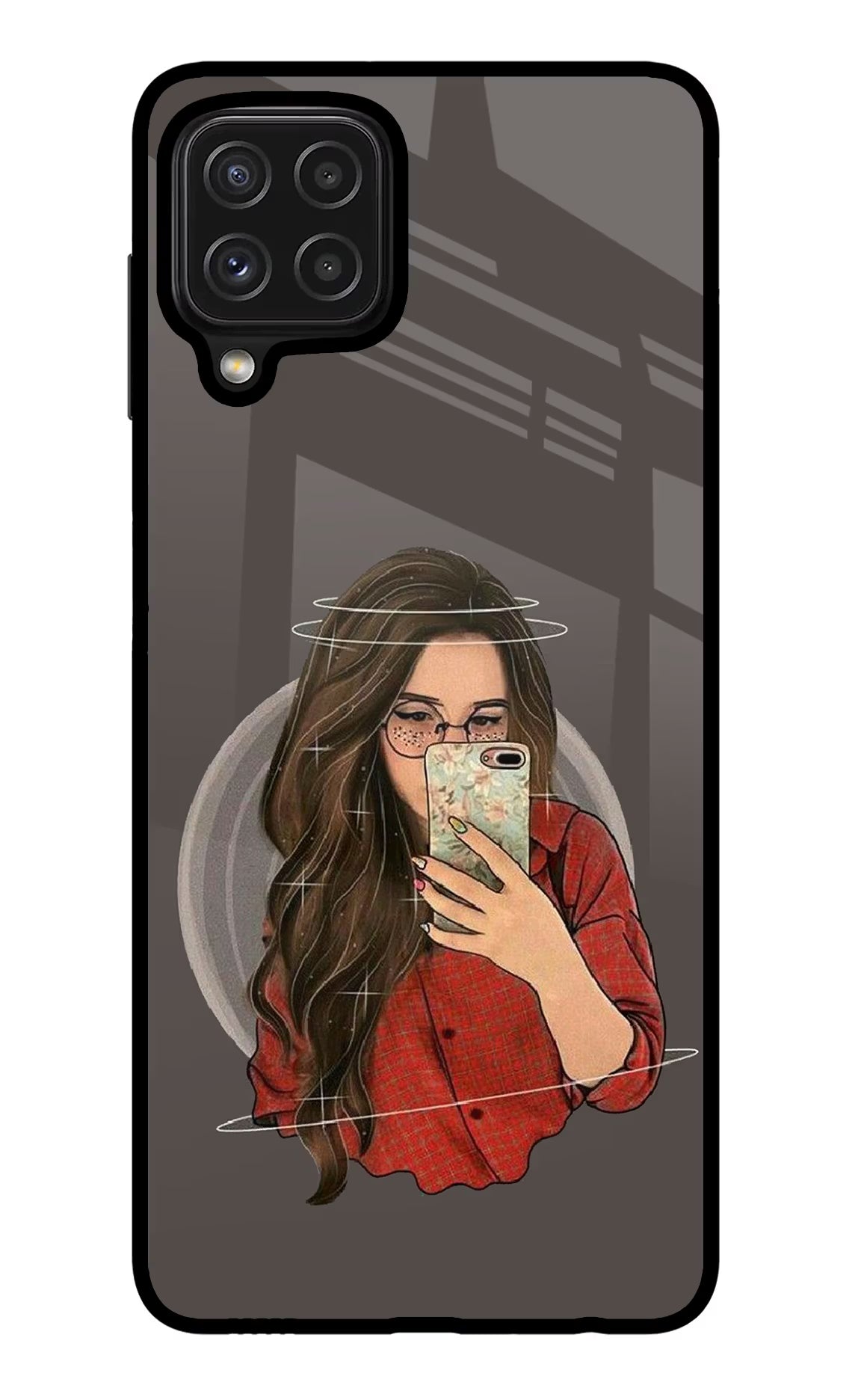 Selfie Queen Samsung M32 Back Cover - Selfie Queen Samsung M32 Glass Case Back Cover by Casekaro Selfie Queen Samsung M32 Glass Case Back Cover by Casekaro