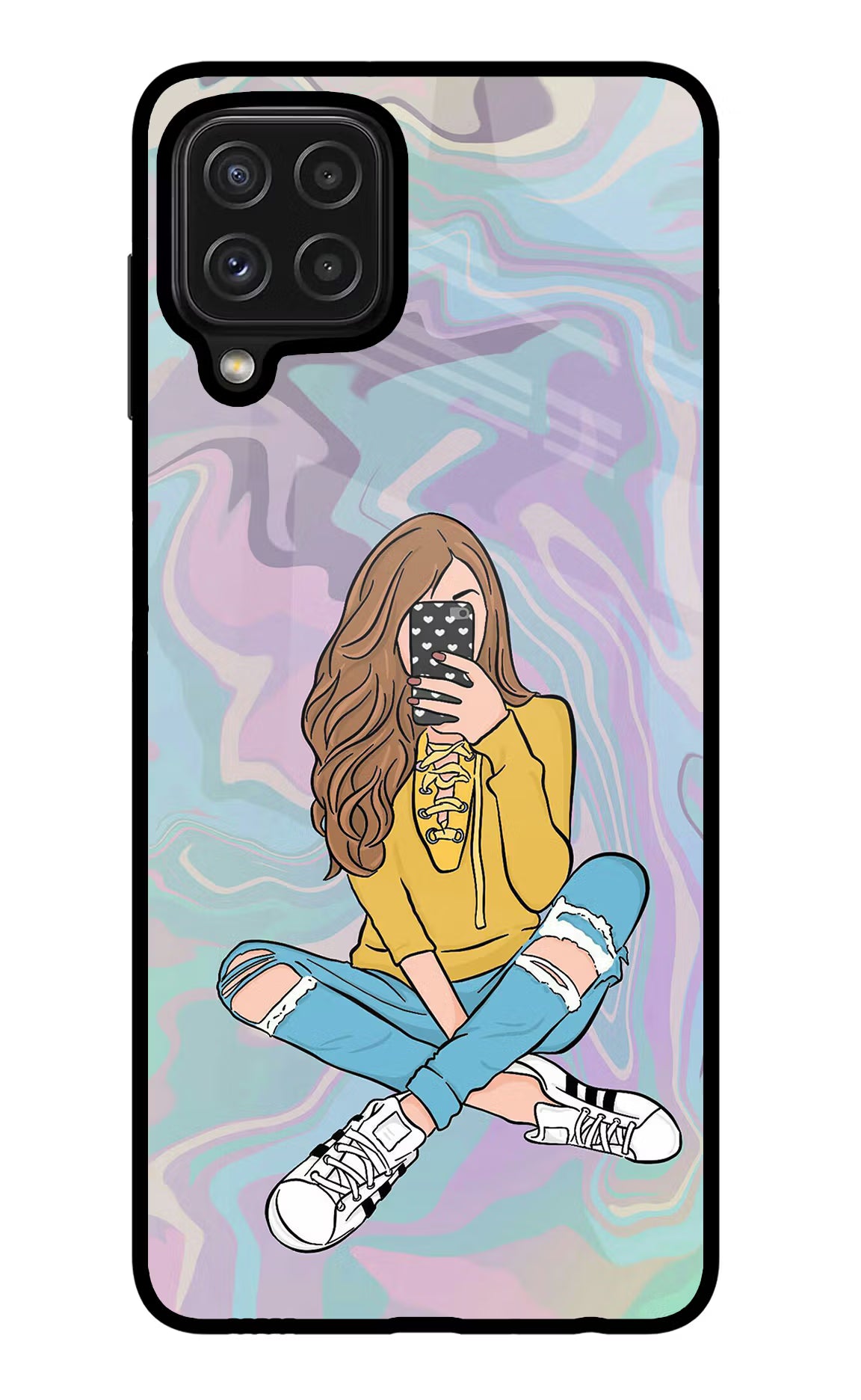Selfie Girl Samsung M32 Glass Case - Selfie Girl Samsung M32 Glass Case Selfie Girl Samsung M32 Glass Case