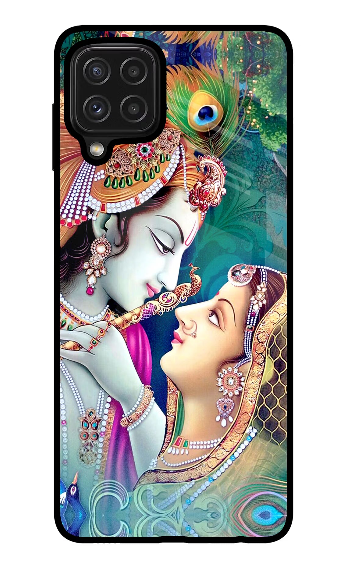 Lord Radha Krishna Samsung M32 Back Cover - Lord Radha Krishna Samsung M32 Glass Case Back Cover by Casekaro Lord Radha Krishna Samsung M32 Glass Case Back Cover by Casekaro
