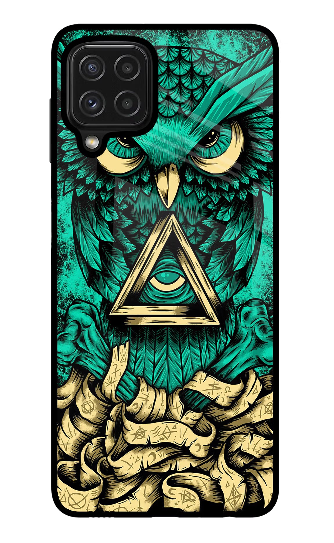 Green Owl Samsung M32 Glass Case - Green Owl Samsung M32 Glass Case Green Owl Samsung M32 Glass Case