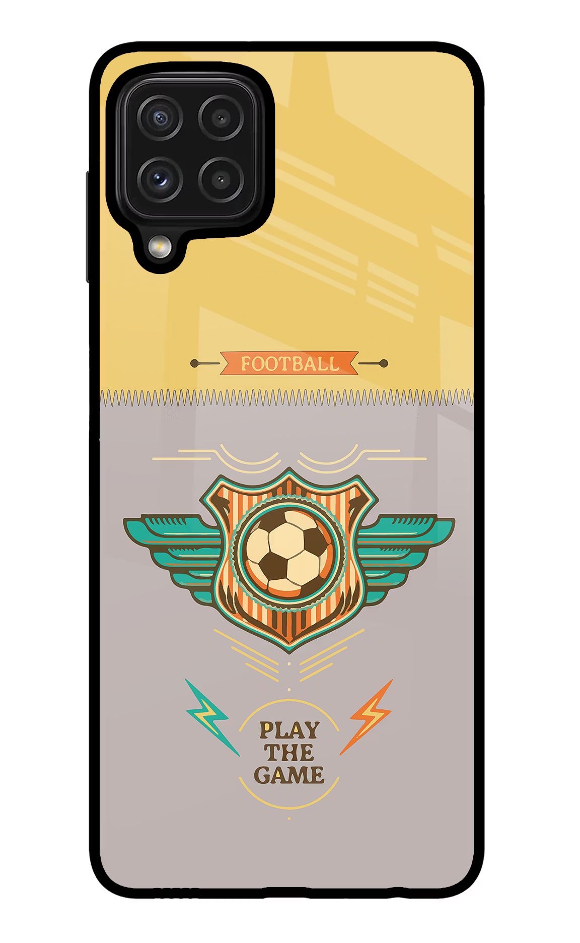 Football Samsung M32 Back Cover - Football Samsung M32 Glass Case Back Cover by Casekaro Football Samsung M32 Glass Case Back Cover by Casekaro