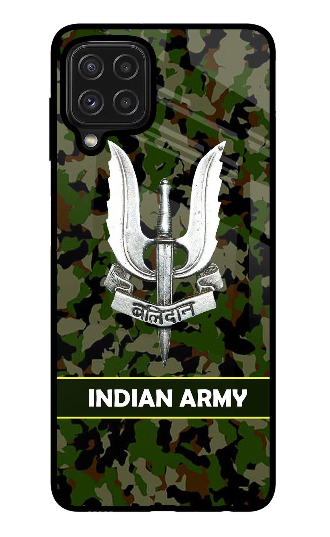 Balidan Indian Logo Samsung M32 Back Cover - Balidan Indian Logo Samsung M32 Glass Case Back Cover by Casekaro Balidan Indian Logo Samsung M32 Glass Case Back Cover by Casekaro