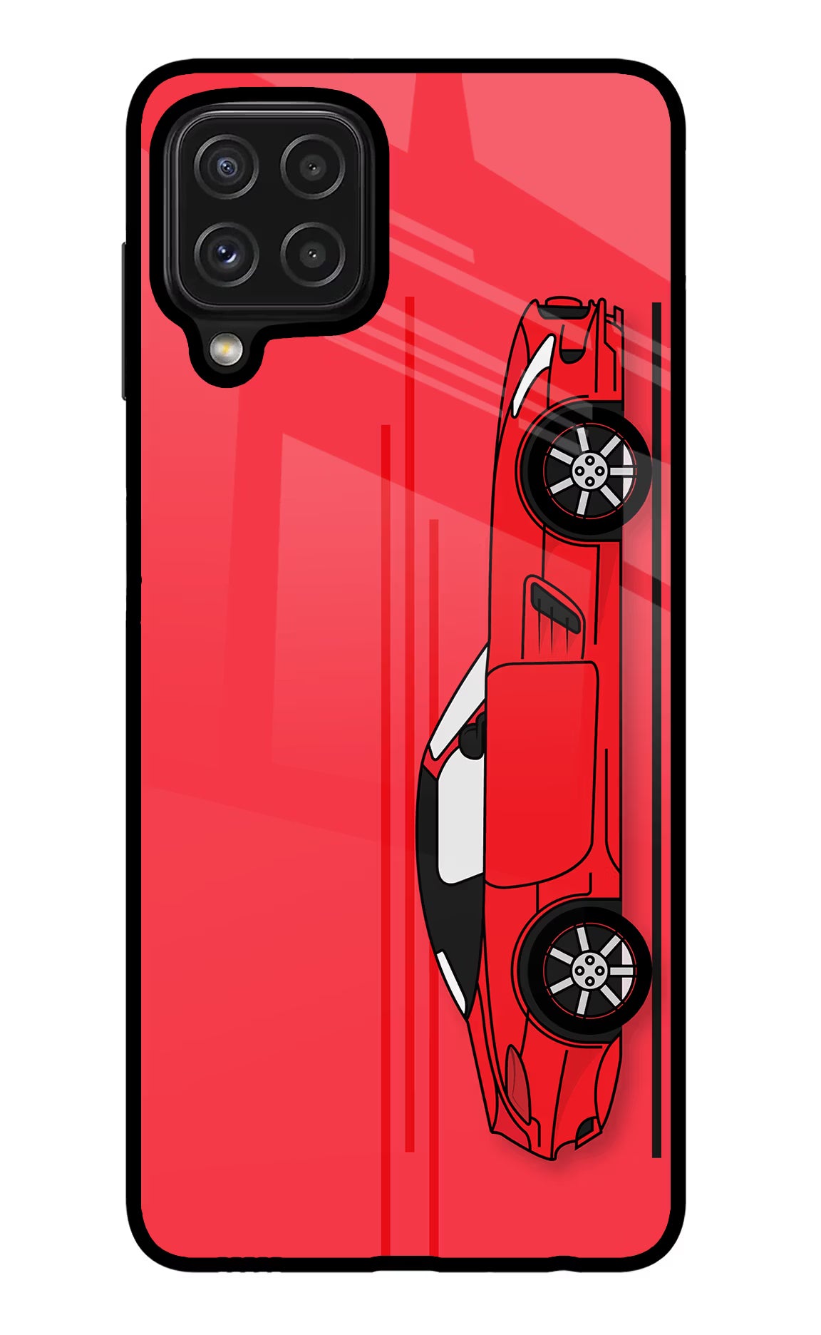 Red Velocity Samsung M32 Back Cover - Red Velocity Samsung M32 Glass Case Back Cover by Casekaro Red Velocity Samsung M32 Glass Case Back Cover by Casekaro
