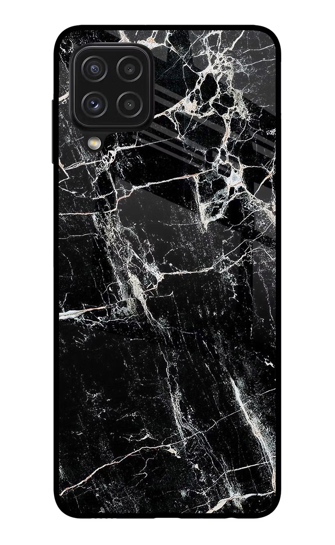 Black Marble Texture Samsung A22 4G Back Cover - Black Marble Texture Samsung A22 4G Glass Case Back Cover by Casekaro Black Marble Texture Samsung A22 4G Glass Case Back Cover by Casekaro