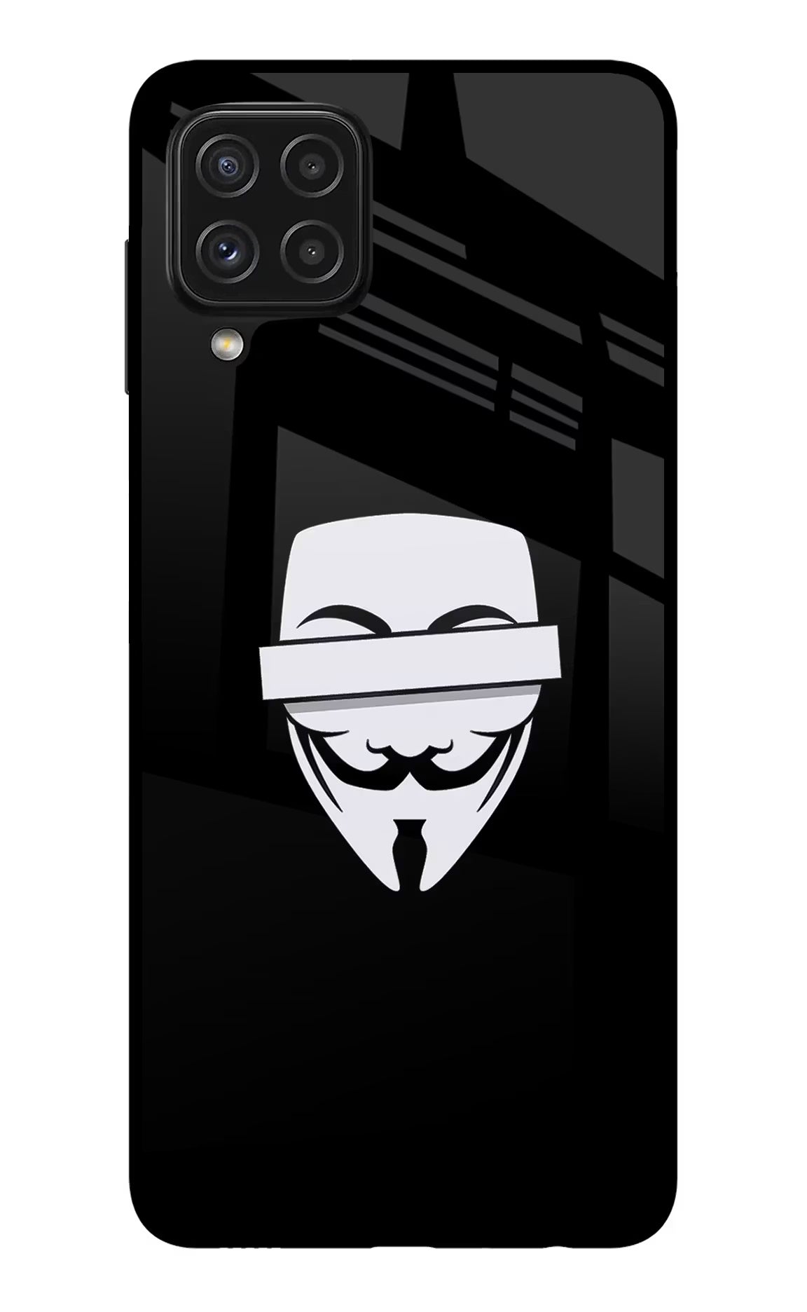 Anonymous Face Samsung A22 4G Glass Case - Anonymous Face Samsung A22 4G Glass Case Anonymous Face Samsung A22 4G Glass Case