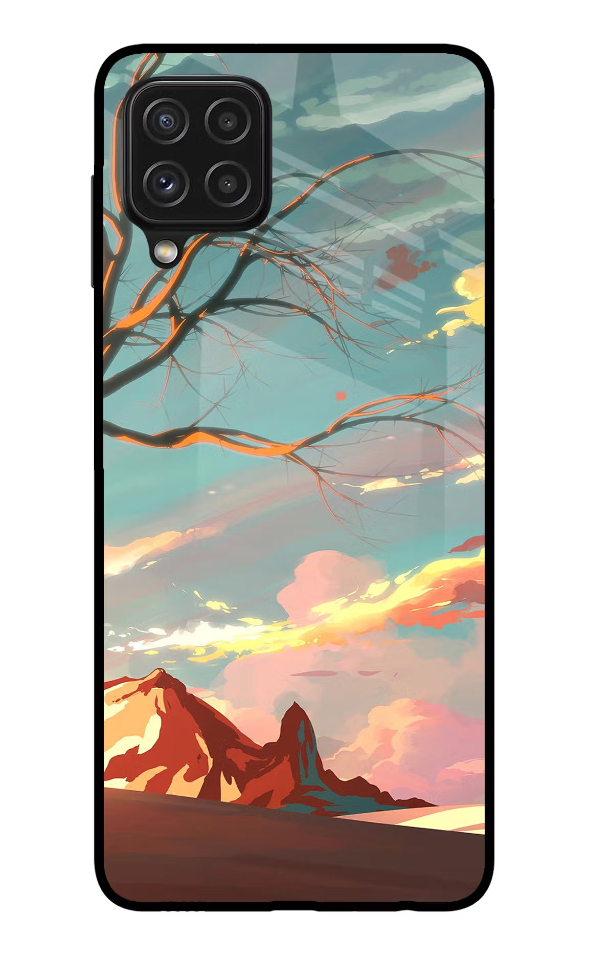 Scenery Samsung A22 4G Back Cover - Scenery Samsung A22 4G Glass Case Back Cover by Casekaro Scenery Samsung A22 4G Glass Case Back Cover by Casekaro