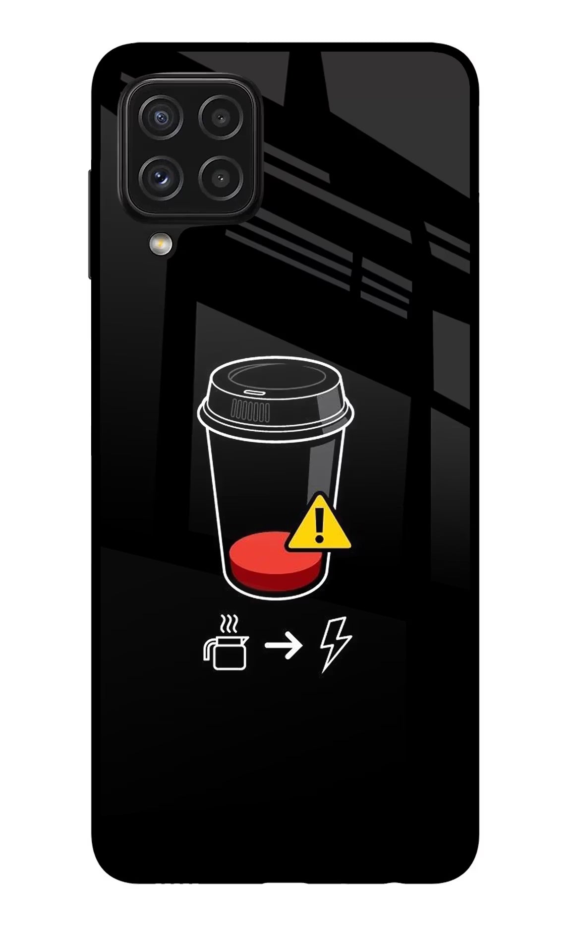 Coffee Samsung A22 4G Glass Case - Coffee Samsung A22 4G Glass Case Coffee Samsung A22 4G Glass Case