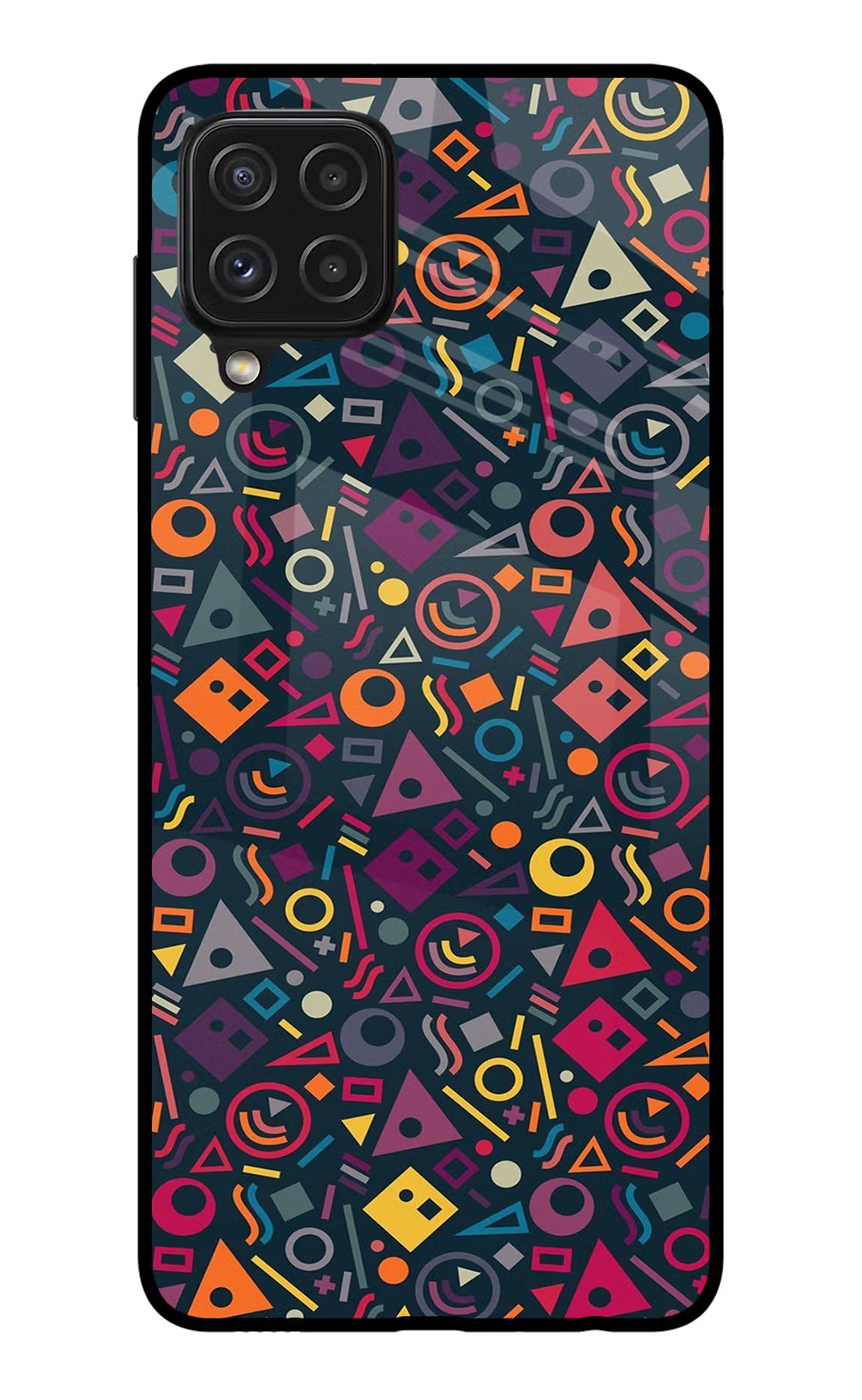 Geometric Abstract Samsung A22 4G Back Cover - Geometric Abstract Samsung A22 4G Glass Case Back Cover by Casekaro Geometric Abstract Samsung A22 4G Glass Case Back Cover by Casekaro