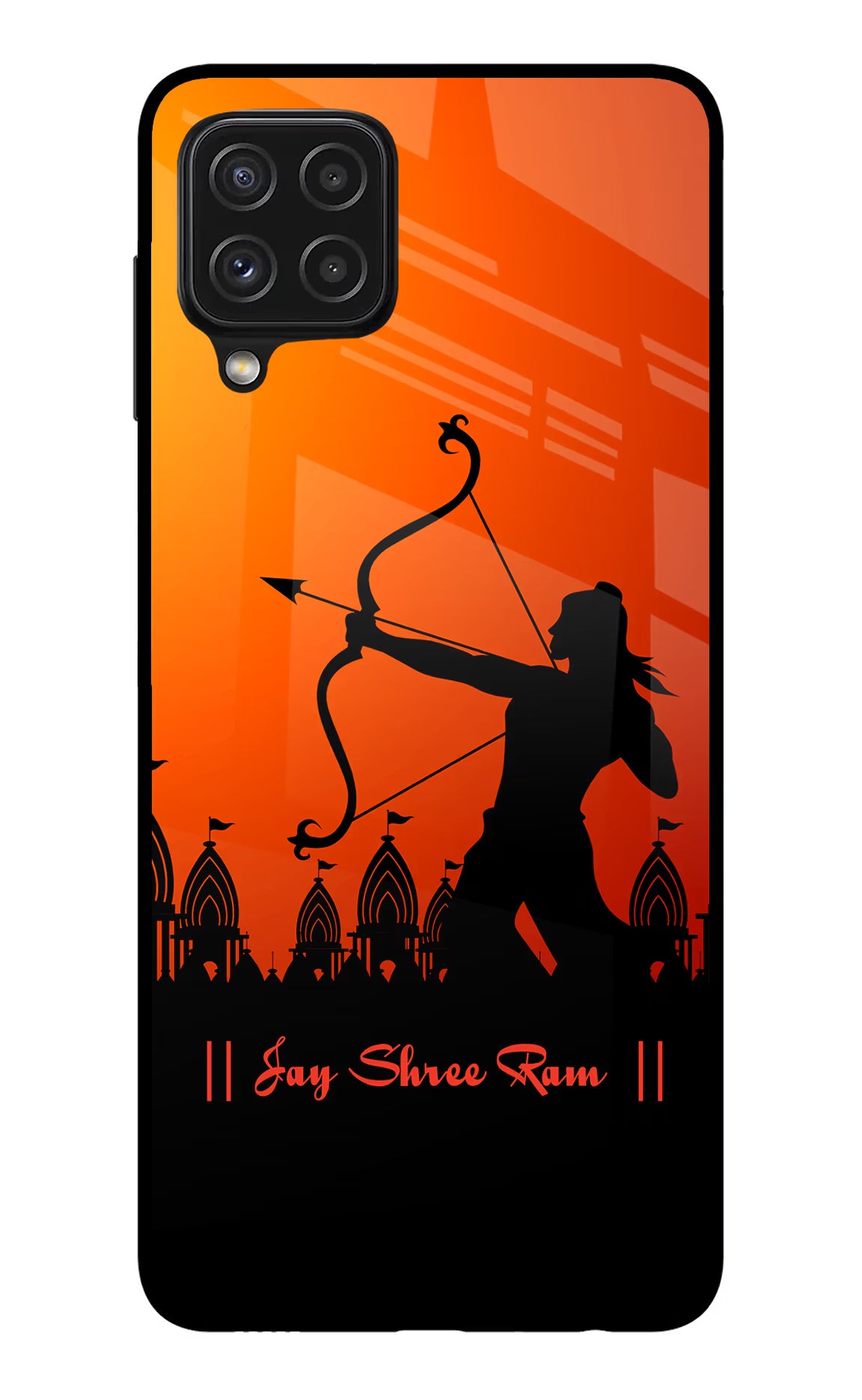 Lord Ram - 4 Samsung A22 4G Back Cover - Lord Ram - 4 Samsung A22 4G Glass Case Back Cover by Casekaro Lord Ram - 4 Samsung A22 4G Glass Case Back Cover by Casekaro