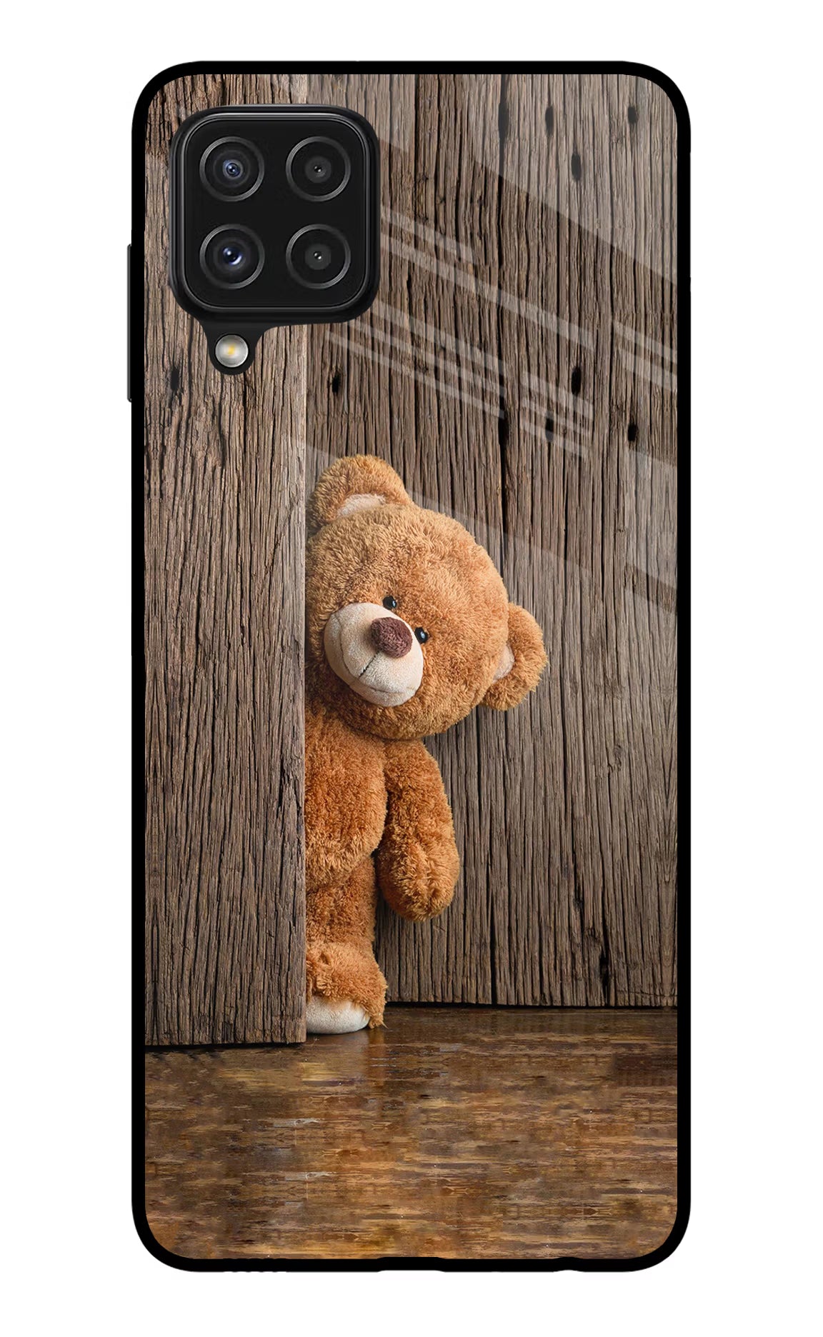 Teddy Wooden Samsung A22 4G Glass Case - Teddy Wooden Samsung A22 4G Glass Case Teddy Wooden Samsung A22 4G Glass Case