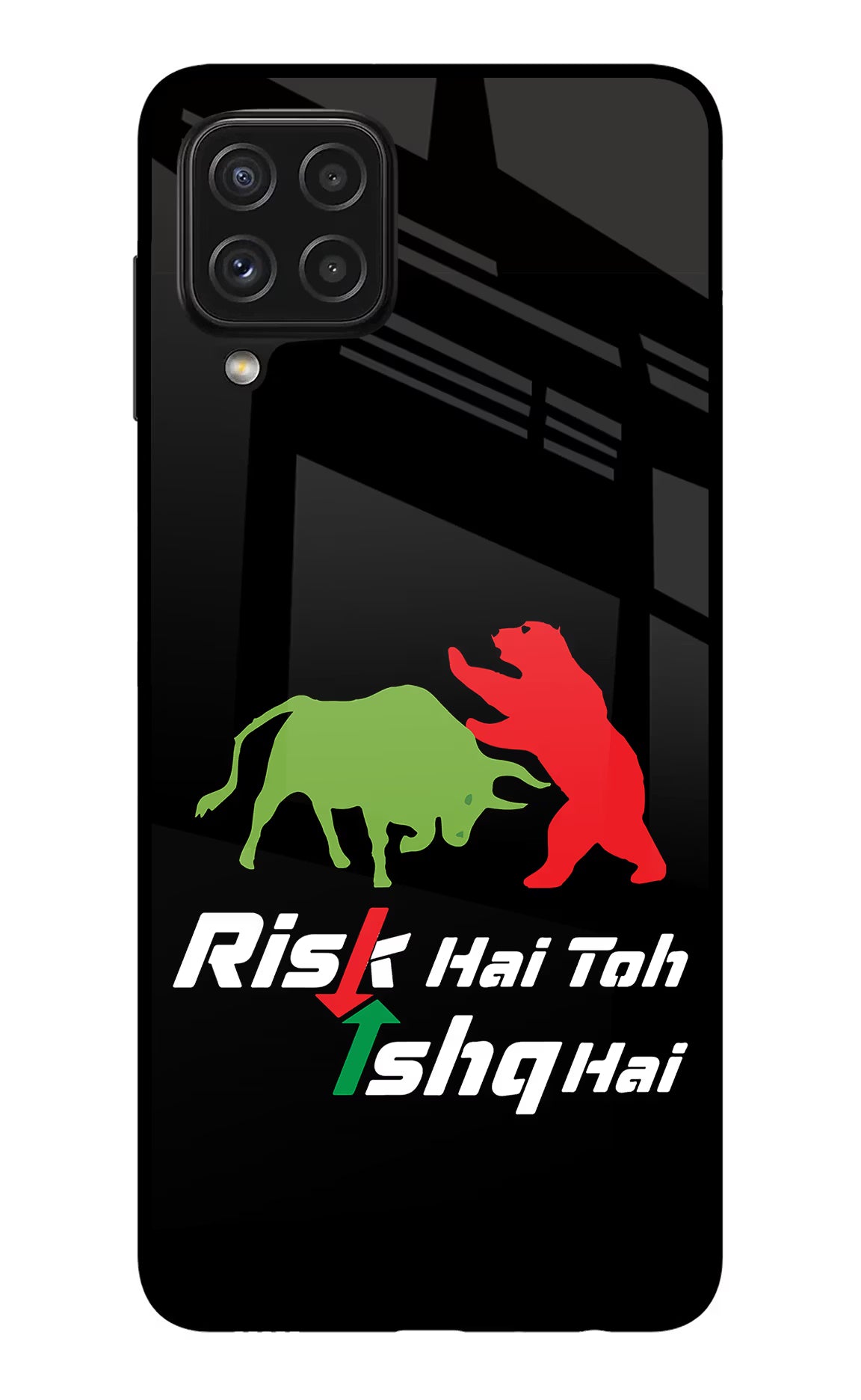 Risk Hai Toh Ishq Hai Samsung A22 4G Back Cover - Risk Hai Toh Ishq Hai Samsung A22 4G Glass Case Back Cover by Casekaro Risk Hai Toh Ishq Hai Samsung A22 4G Glass Case Back Cover by Casekaro