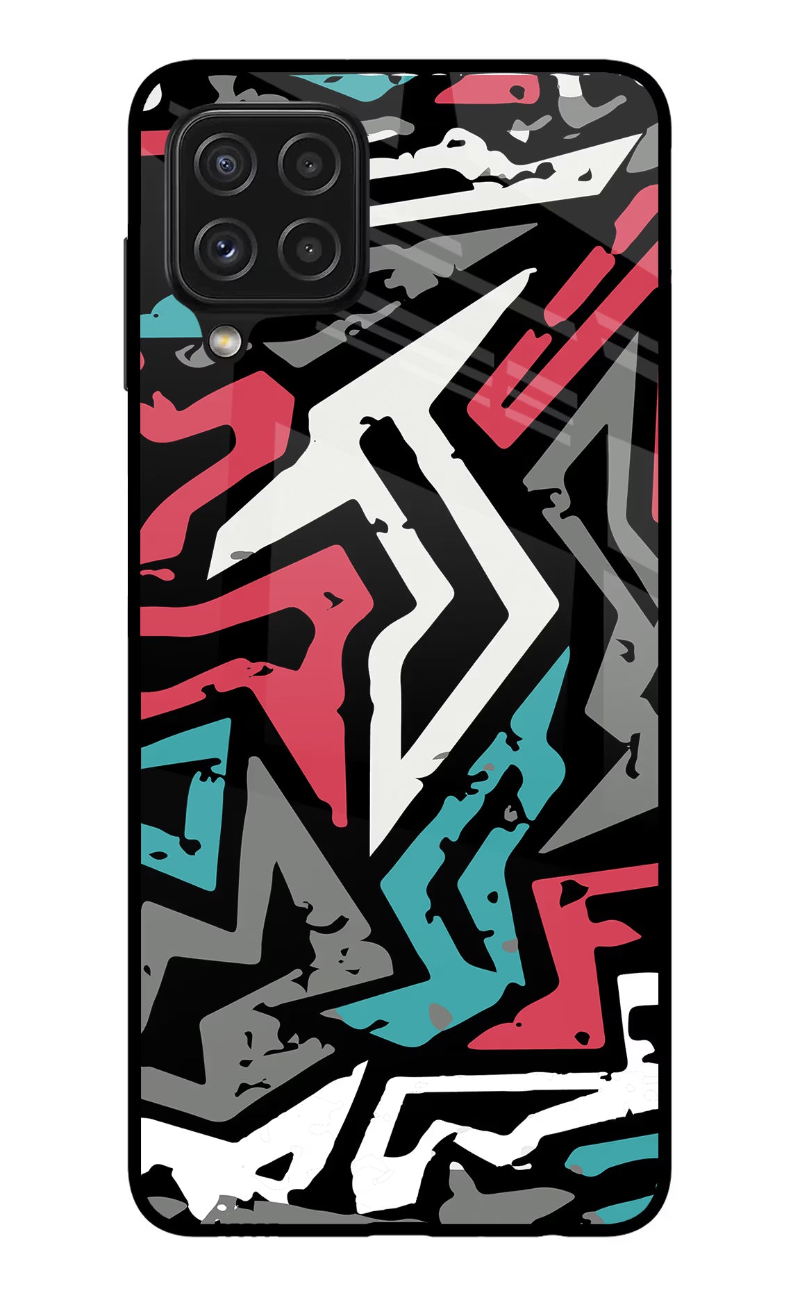 Geometric Graffiti Samsung A22 4G Glass Case - Geometric Graffiti Samsung A22 4G Glass Case Geometric Graffiti Samsung A22 4G Glass Case