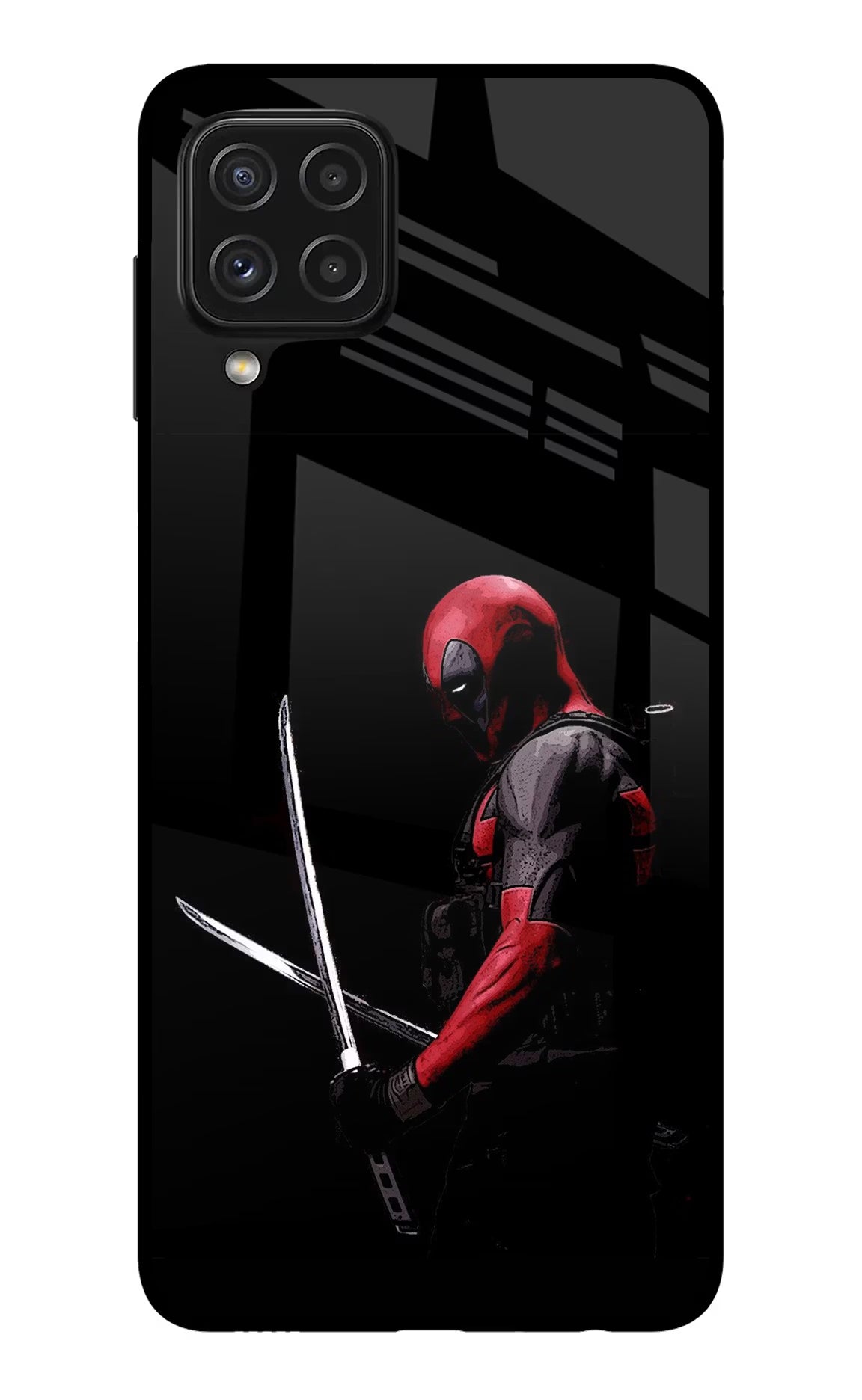 Deadpool Samsung A22 4G Back Cover - Deadpool Samsung A22 4G Glass Case Back Cover by Casekaro Deadpool Samsung A22 4G Glass Case Back Cover by Casekaro