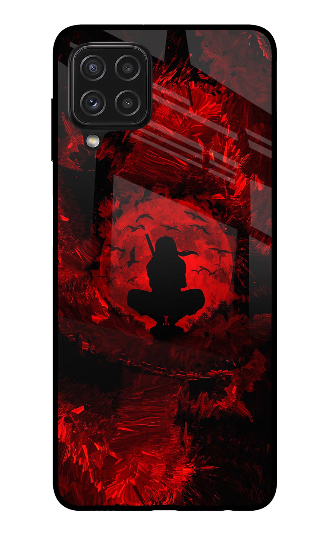 Itachi Uchiha Samsung A22 4G Back Cover - Itachi Uchiha Samsung A22 4G Glass Case Back Cover by Casekaro Itachi Uchiha Samsung A22 4G Glass Case Back Cover by Casekaro