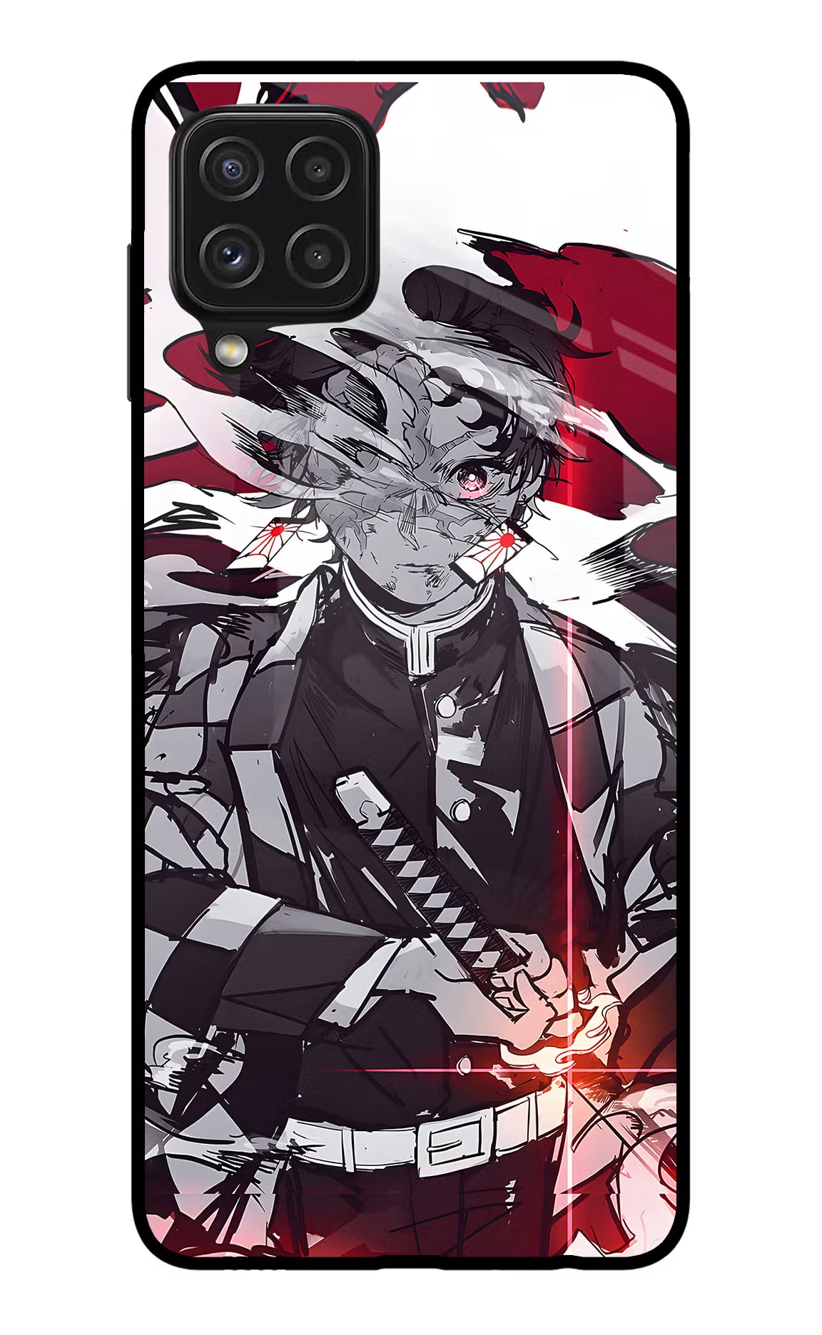 Demon Slayer Samsung A22 4G Glass Case - Demon Slayer Samsung A22 4G Glass Case Demon Slayer Samsung A22 4G Glass Case