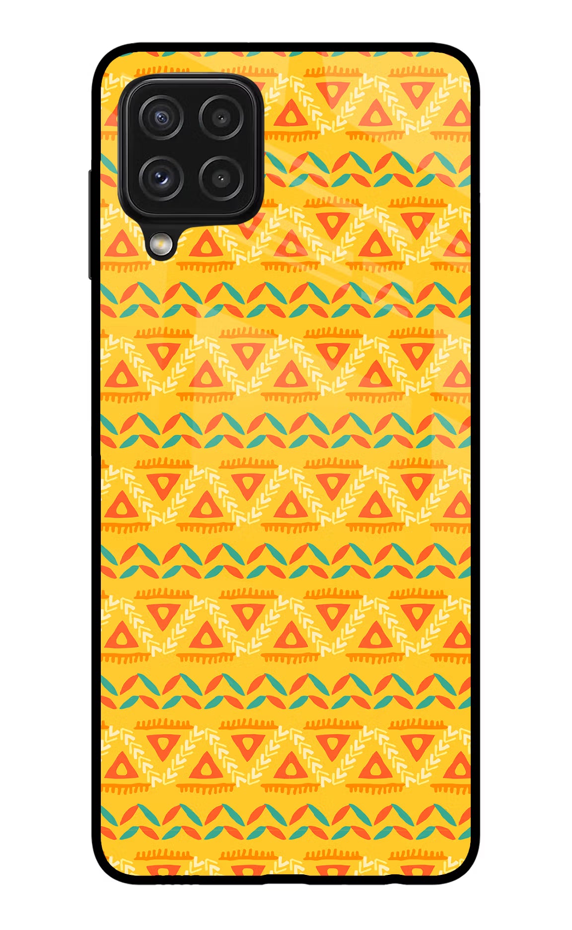 Tribal Pattern Samsung A22 4G Back Cover - Tribal Pattern Samsung A22 4G Glass Case Back Cover by Casekaro Tribal Pattern Samsung A22 4G Glass Case Back Cover by Casekaro