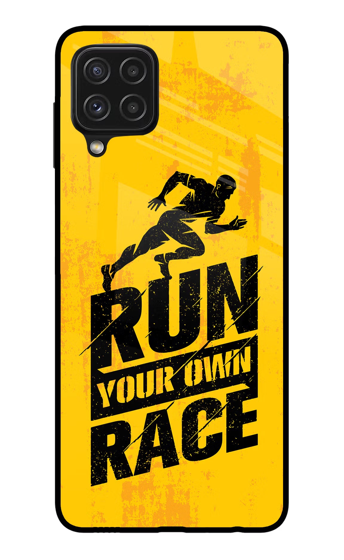 Run Your Own Race Samsung A22 4G Back Cover - Run Your Own Race Samsung A22 4G Glass Case Back Cover by Casekaro Run Your Own Race Samsung A22 4G Glass Case Back Cover by Casekaro