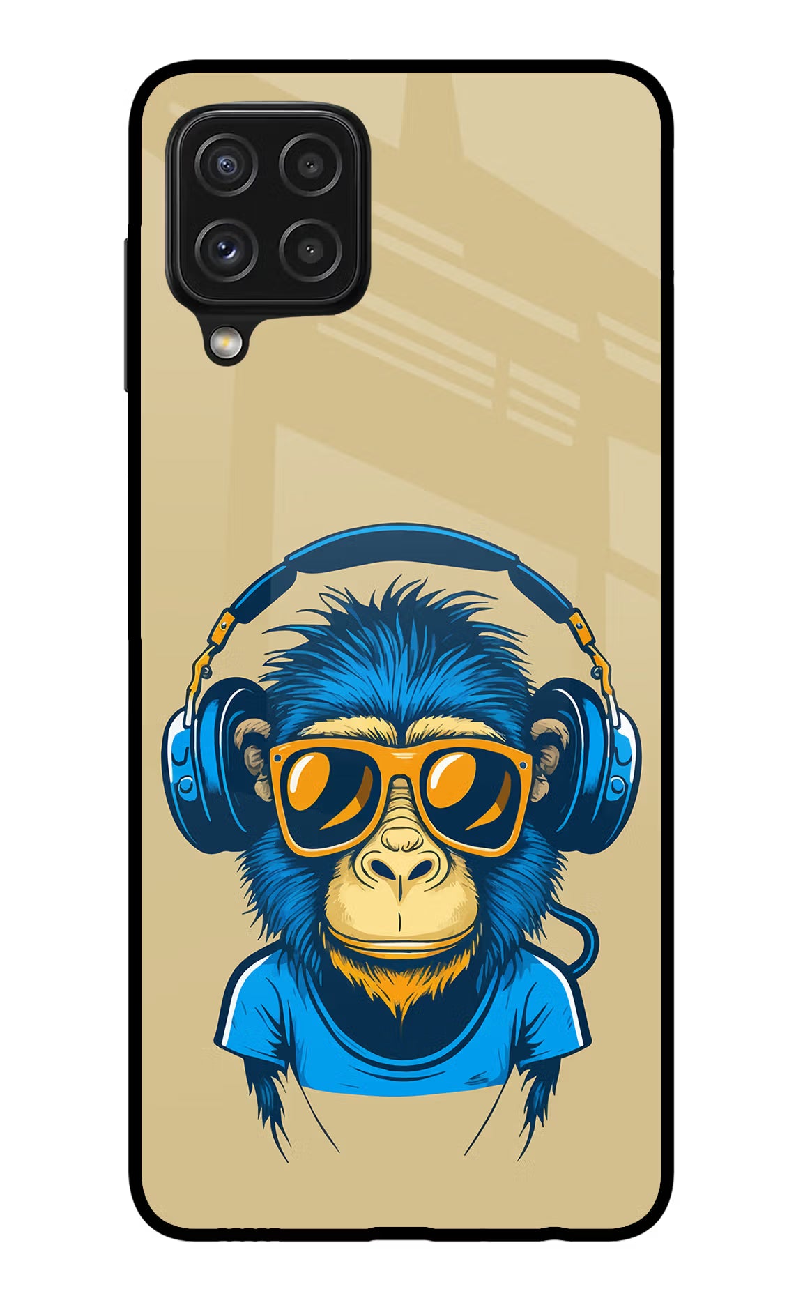 Monkey Headphone Samsung A22 4G Glass Case - Monkey Headphone Samsung A22 4G Glass Case Monkey Headphone Samsung A22 4G Glass Case