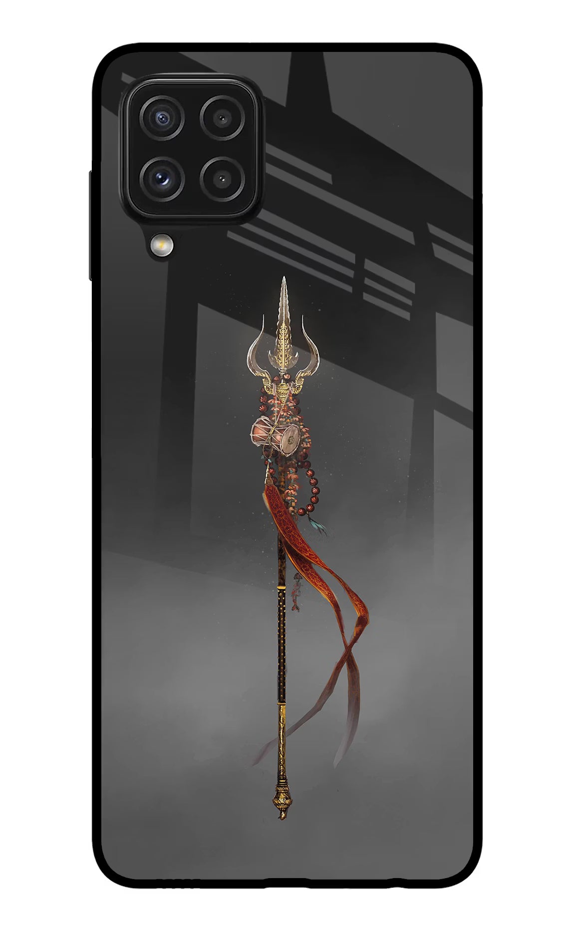 Shiv Trishul Samsung A22 4G Back Cover - Shiv Trishul Samsung A22 4G Glass Case Back Cover by Casekaro Shiv Trishul Samsung A22 4G Glass Case Back Cover by Casekaro