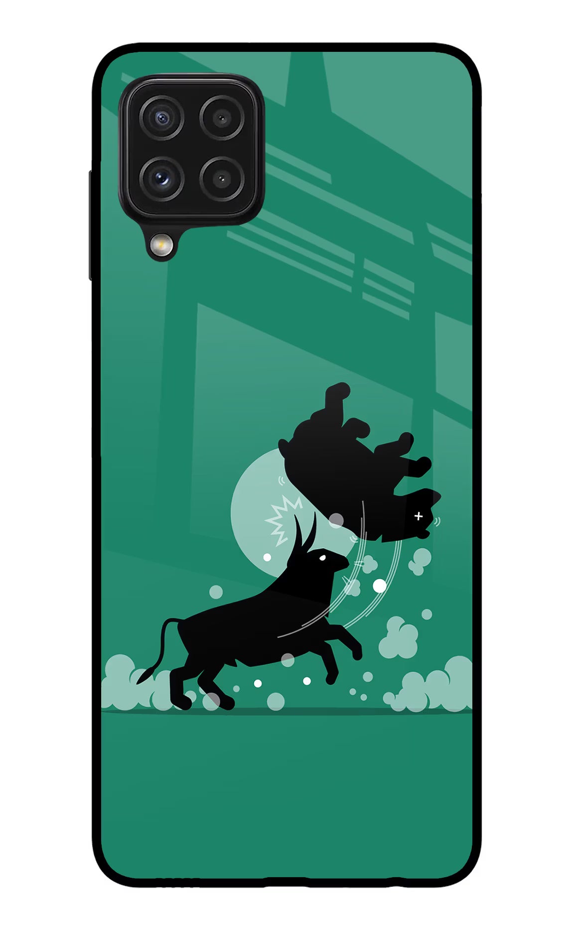 Bull Conqueror Samsung A22 4G Glass Case - Bull Conqueror Samsung A22 4G Glass Case Bull Conqueror Samsung A22 4G Glass Case