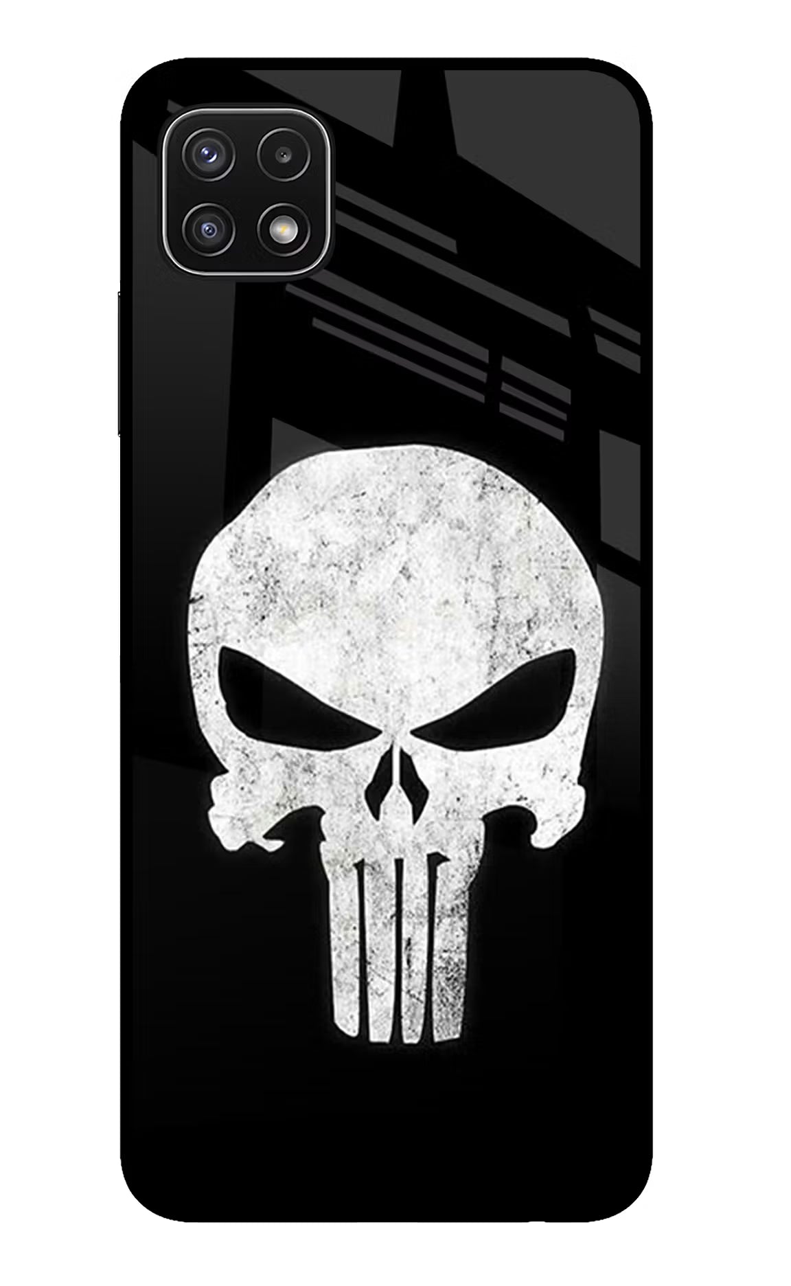 Punisher Skull Samsung A22 5G Back Cover - Punisher Skull Samsung A22 5G Glass Case Back Cover by Casekaro Punisher Skull Samsung A22 5G Glass Case Back Cover by Casekaro