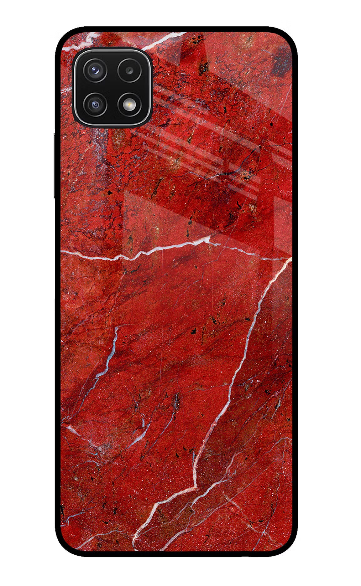 Red Marble Design Samsung A22 5G Back Cover - Red Marble Design Samsung A22 5G Glass Case Back Cover by Casekaro Red Marble Design Samsung A22 5G Glass Case Back Cover by Casekaro