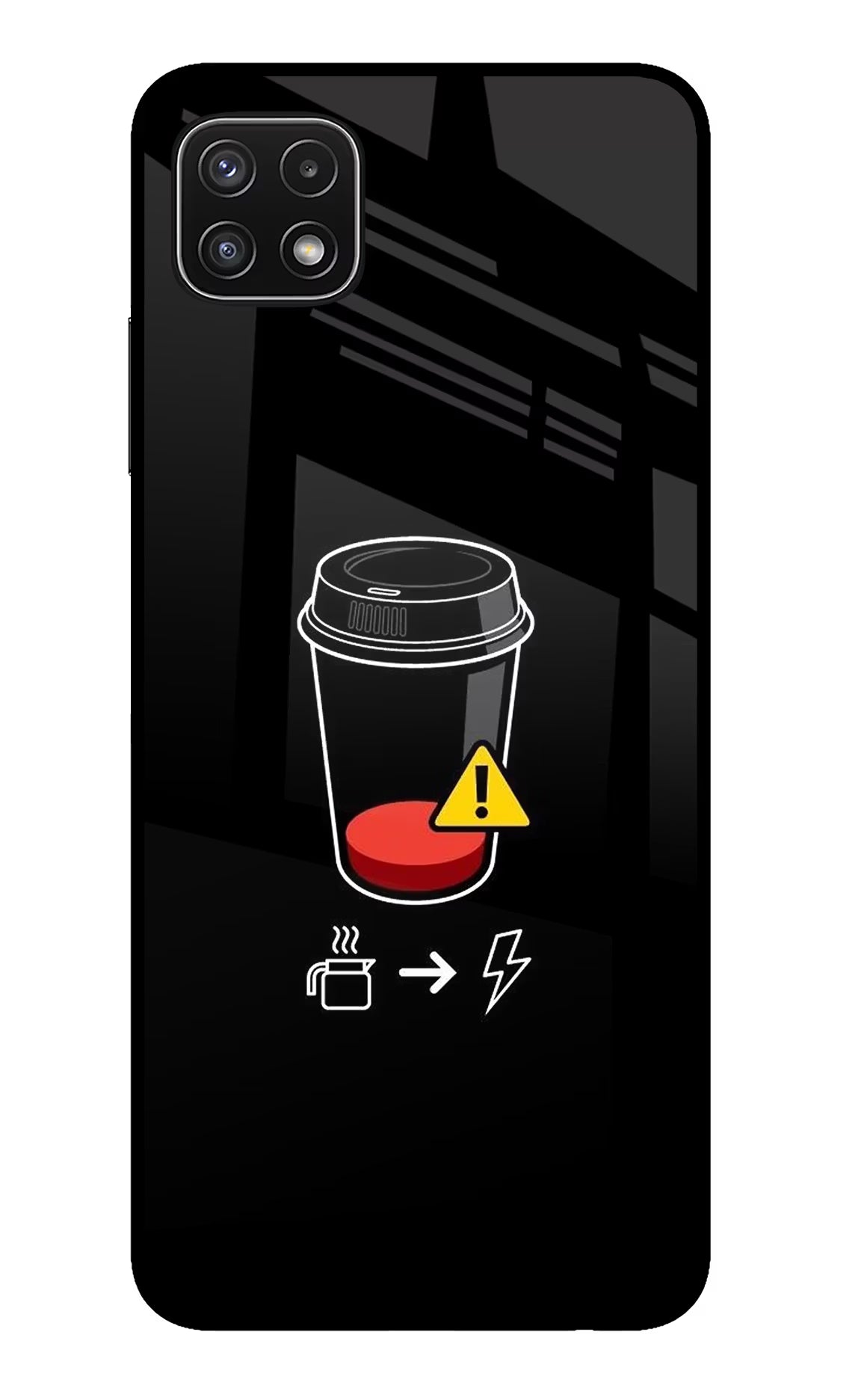 Coffee Samsung A22 5G Glass Case - Coffee Samsung A22 5G Glass Case Coffee Samsung A22 5G Glass Case