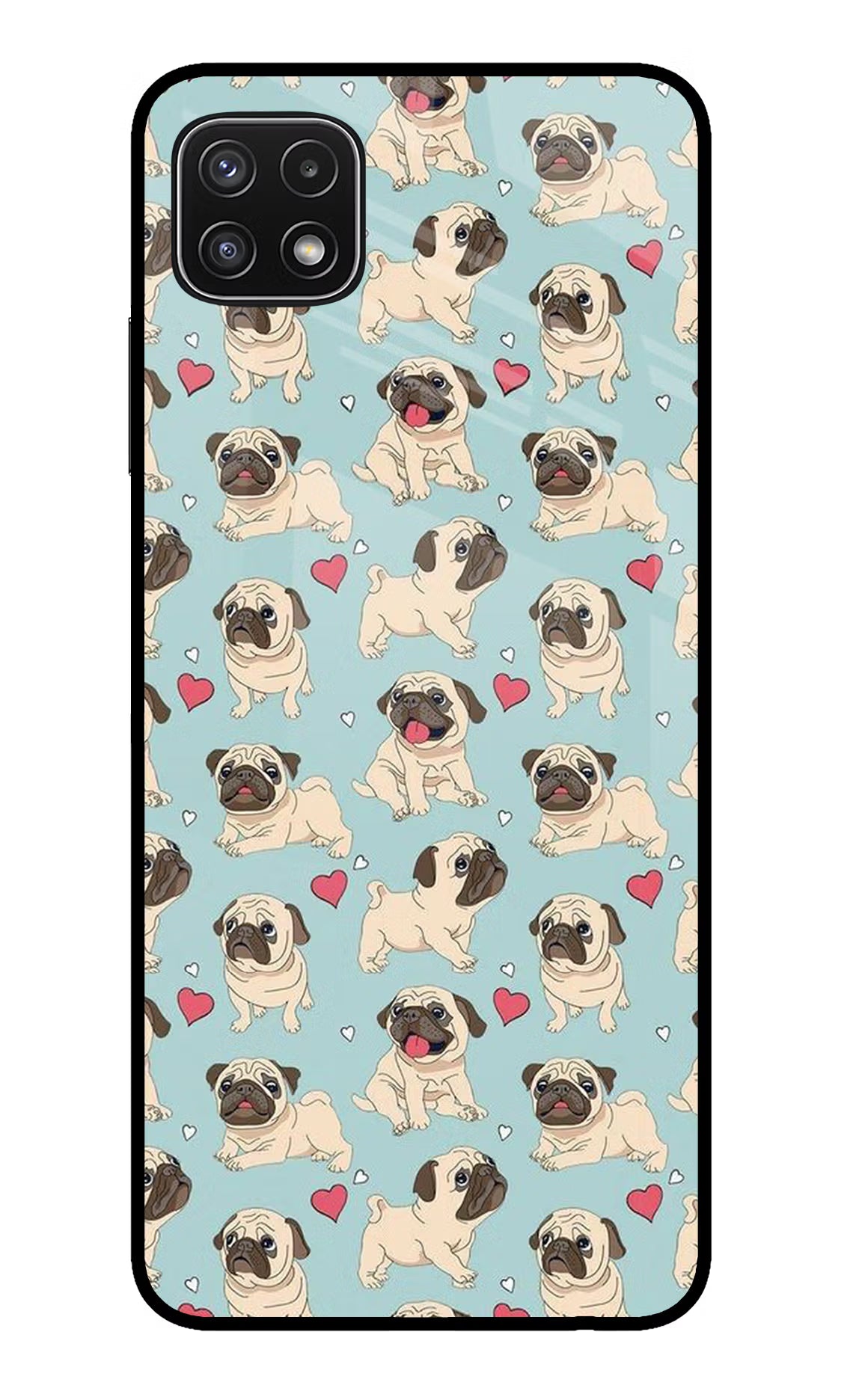 Pug Dog Samsung A22 5G Back Cover - Pug Dog Samsung A22 5G Glass Case Back Cover by Casekaro Pug Dog Samsung A22 5G Glass Case Back Cover by Casekaro