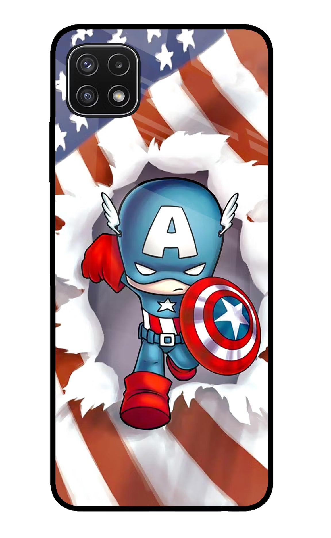 Captain America Samsung A22 5G Glass Case - Captain America Samsung A22 5G Glass Case Captain America Samsung A22 5G Glass Case