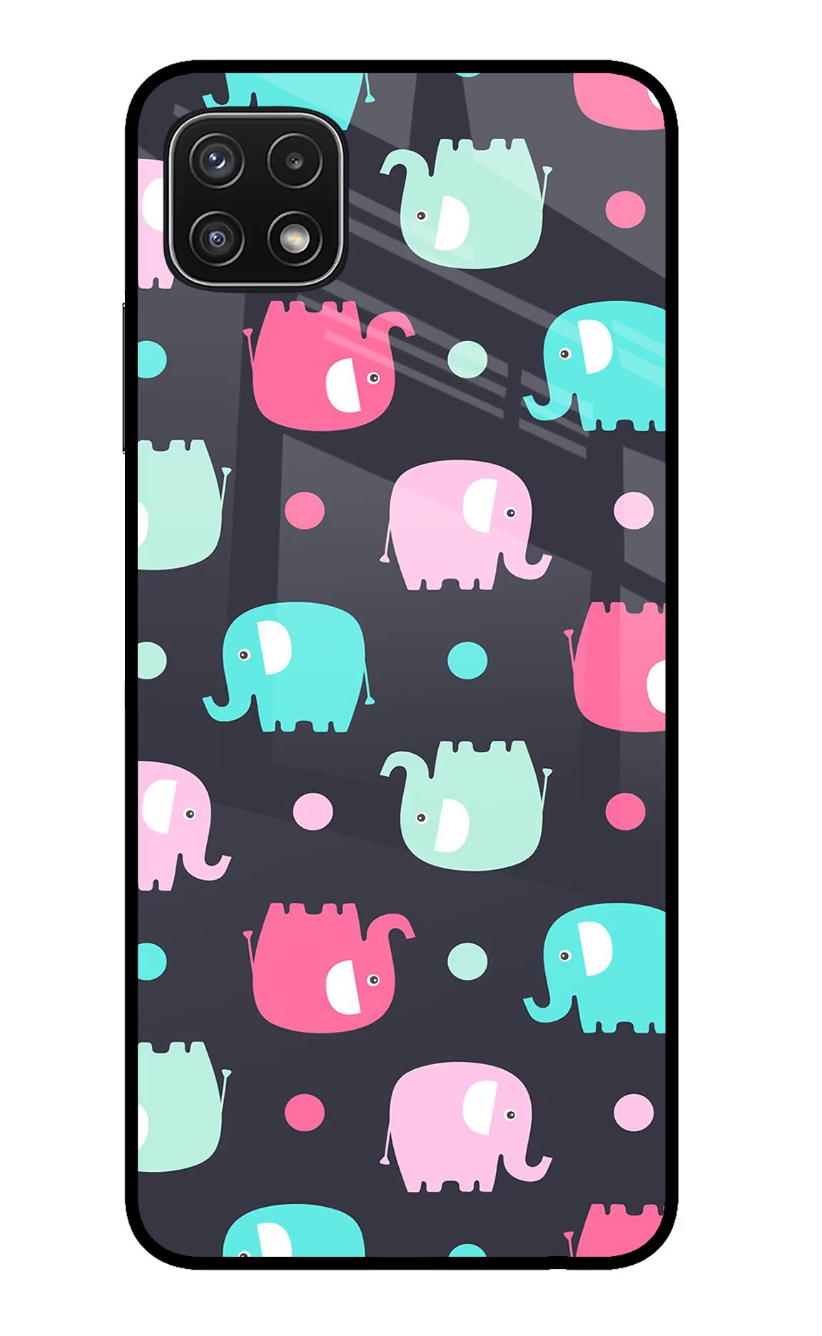 Elephants Samsung A22 5G Glass Case - Elephants Samsung A22 5G Glass Case Elephants Samsung A22 5G Glass Case