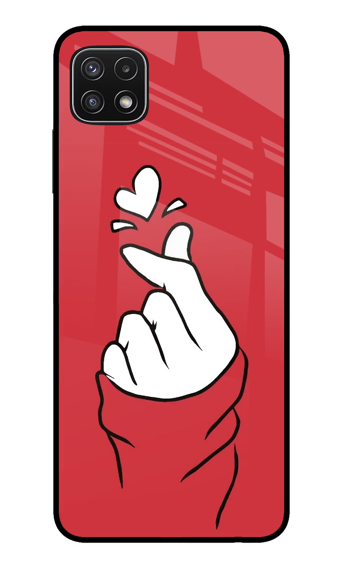 Korean Love Sign Samsung A22 5G Back Cover - Korean Love Sign Samsung A22 5G Glass Case Back Cover by Casekaro Korean Love Sign Samsung A22 5G Glass Case Back Cover by Casekaro