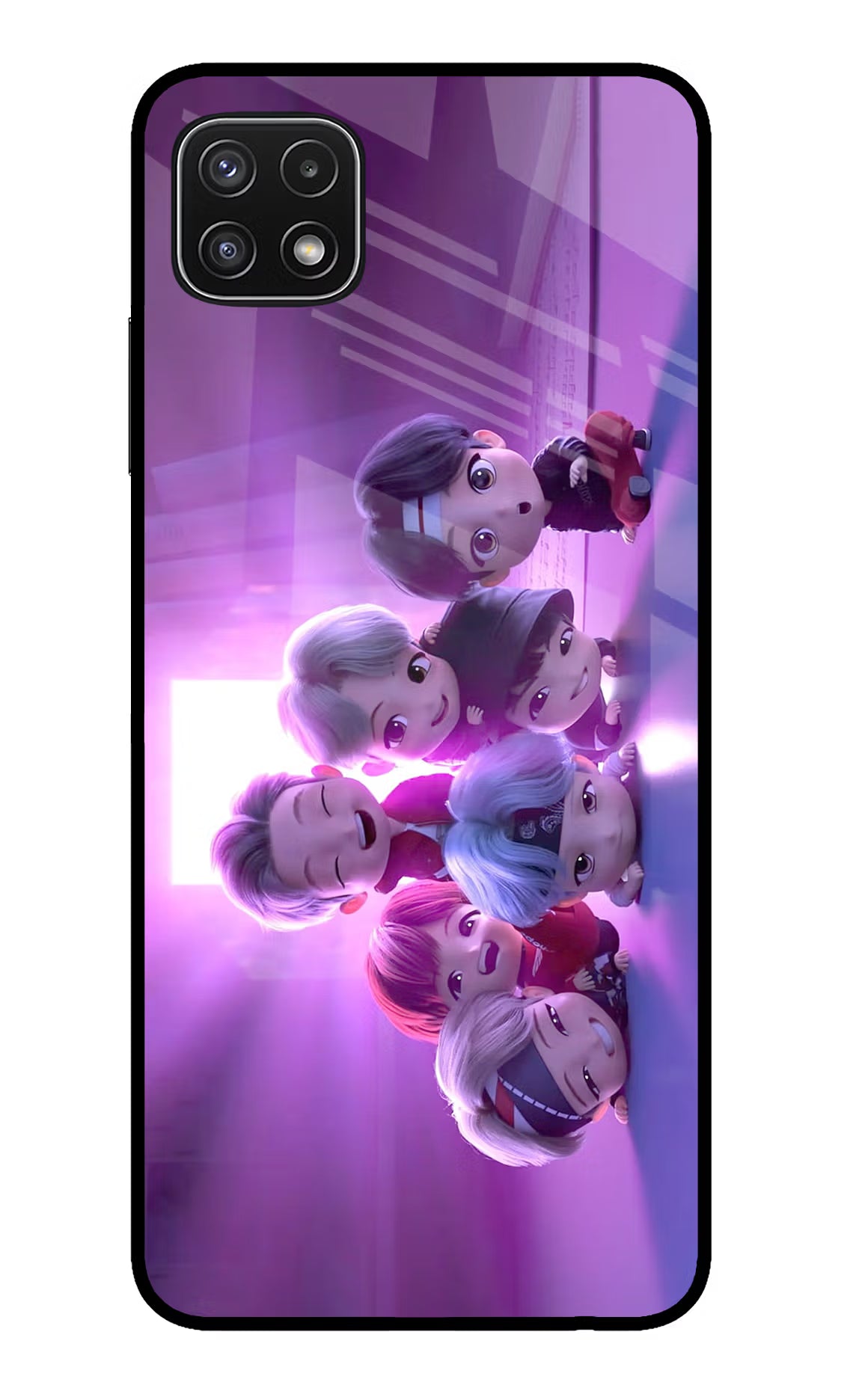 BTS Chibi Samsung A22 5G Glass Case - BTS Chibi Samsung A22 5G Glass Case BTS Chibi Samsung A22 5G Glass Case