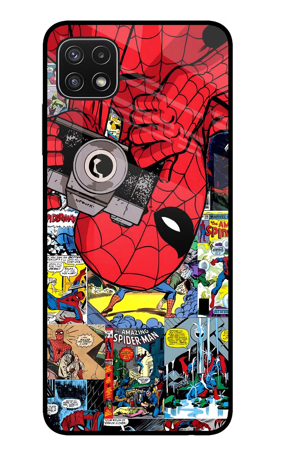 Spider Man Samsung A22 5G Glass Case - Spider Man Samsung A22 5G Glass Case Spider Man Samsung A22 5G Glass Case