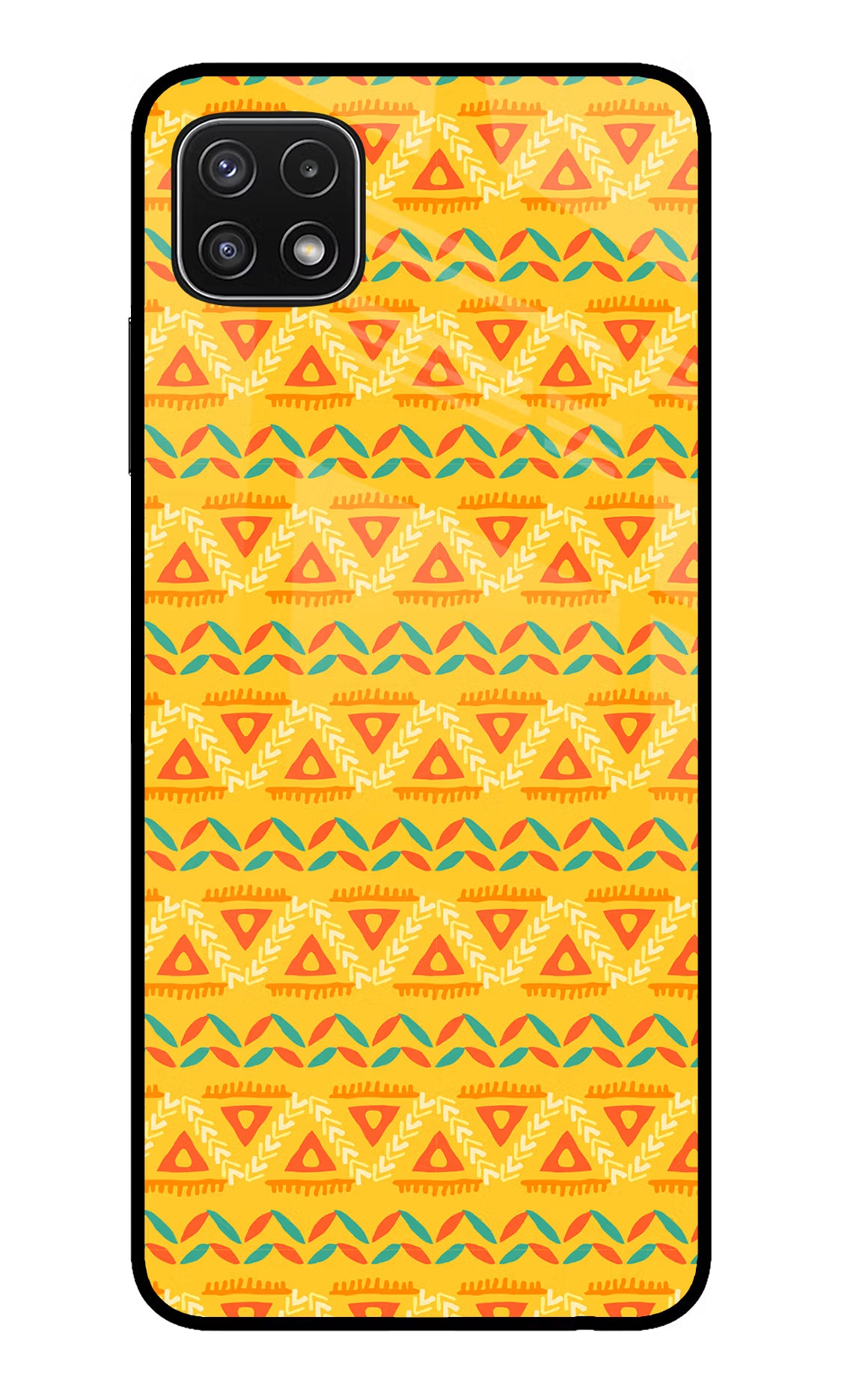 Tribal Pattern Samsung A22 5G Back Cover - Tribal Pattern Samsung A22 5G Glass Case Back Cover by Casekaro Tribal Pattern Samsung A22 5G Glass Case Back Cover by Casekaro