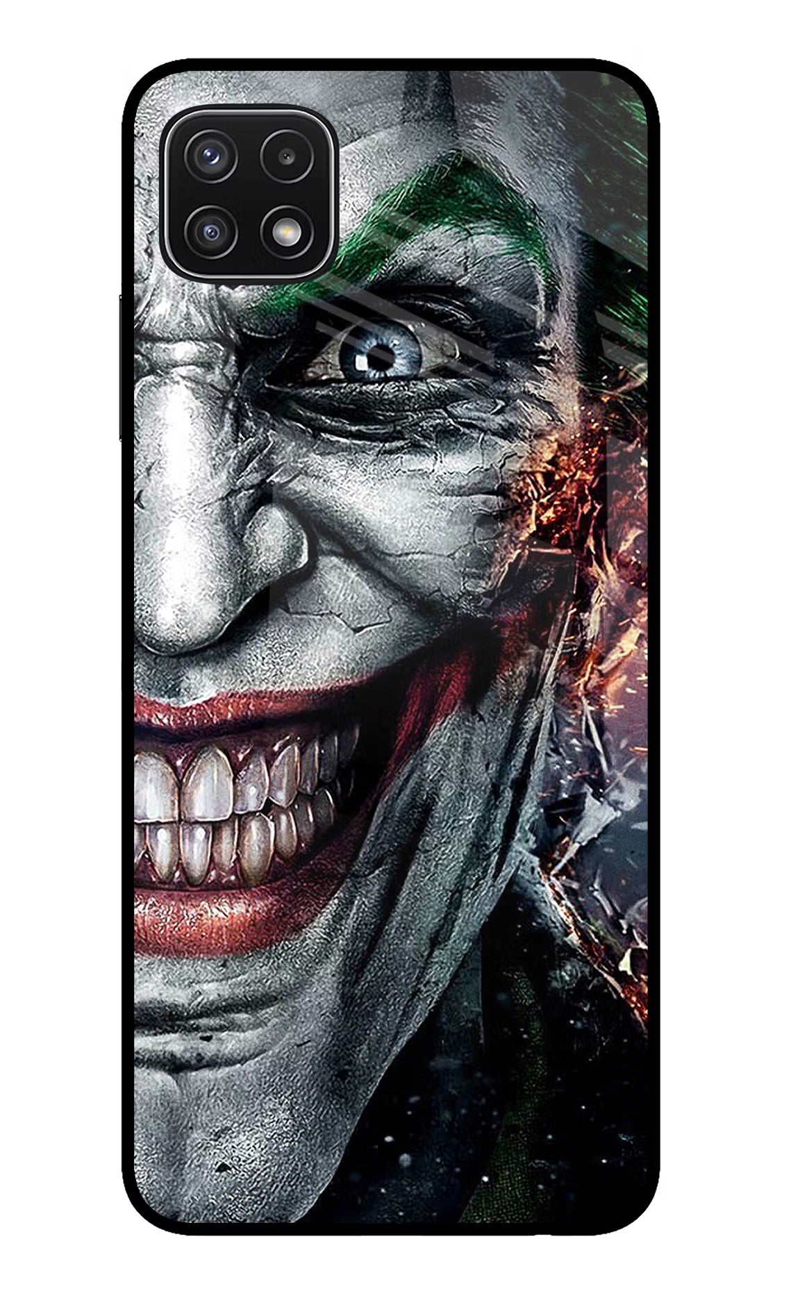 Joker Cam Samsung A22 5G Back Cover - Joker Cam Samsung A22 5G Glass Case Back Cover by Casekaro Joker Cam Samsung A22 5G Glass Case Back Cover by Casekaro