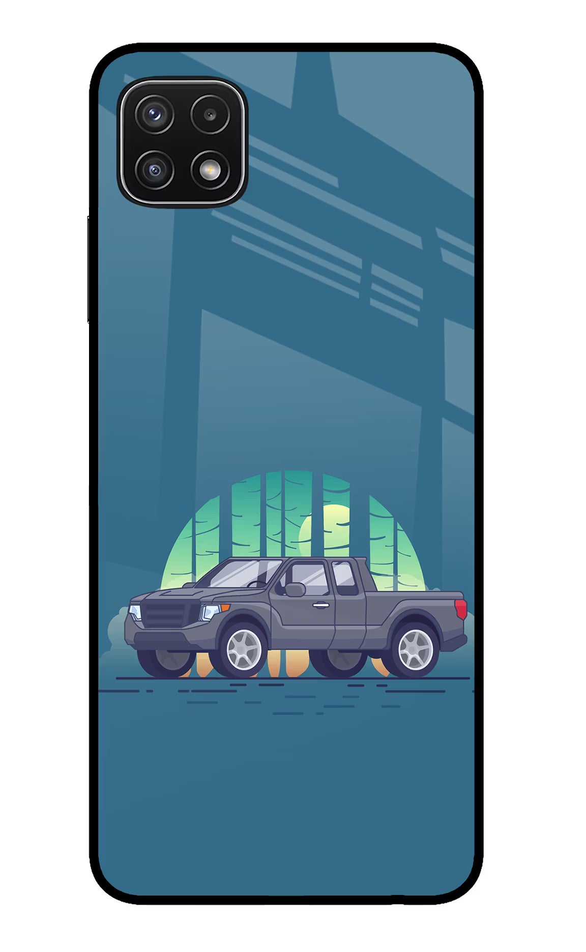 Retro Garage Vibe Samsung A22 5G Back Cover - Retro Garage Vibe Samsung A22 5G Glass Case Back Cover by Casekaro Retro Garage Vibe Samsung A22 5G Glass Case Back Cover by Casekaro