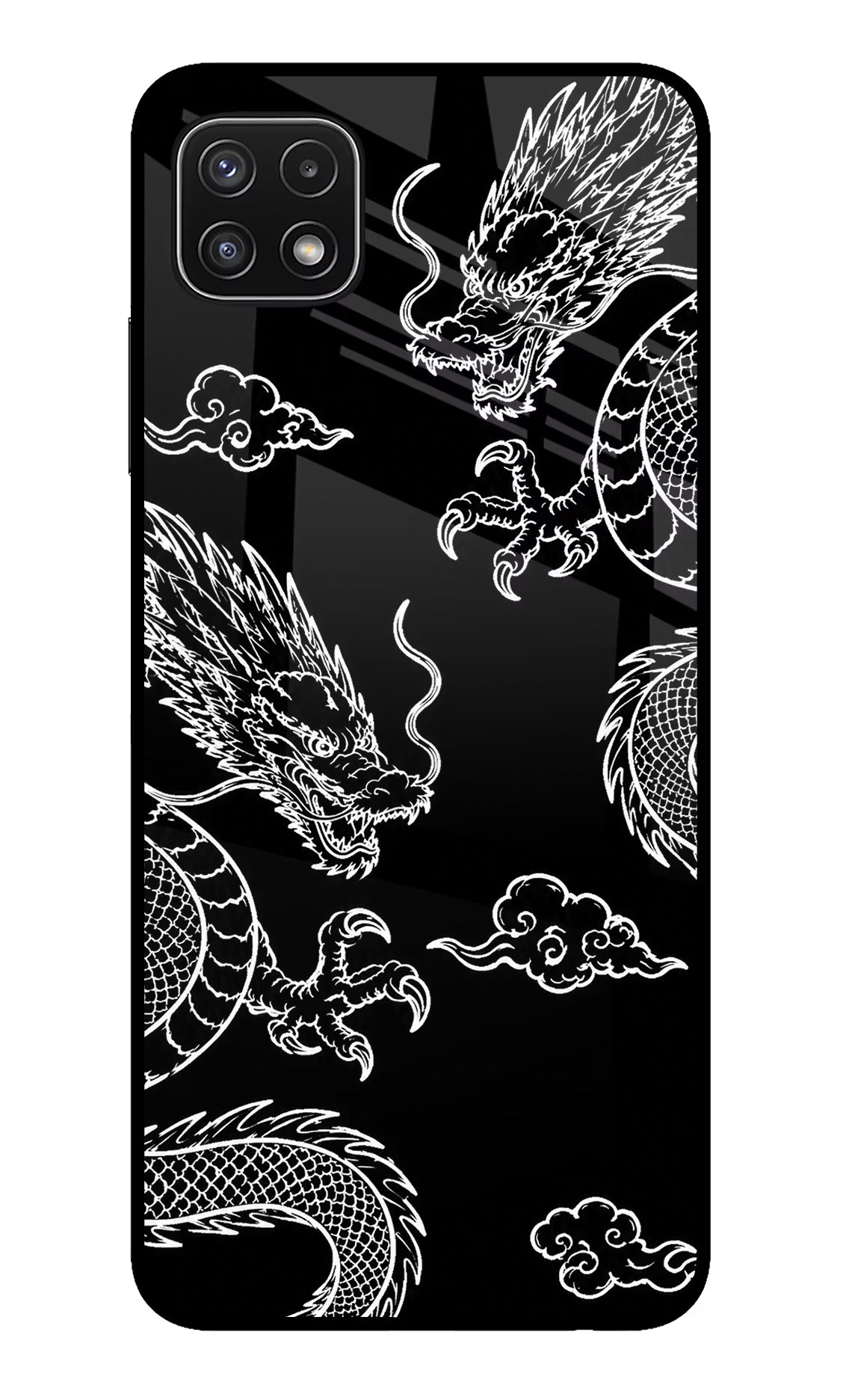 Twin Dragons Samsung A22 5G Glass Case - Twin Dragons Samsung A22 5G Glass Case Twin Dragons Samsung A22 5G Glass Case