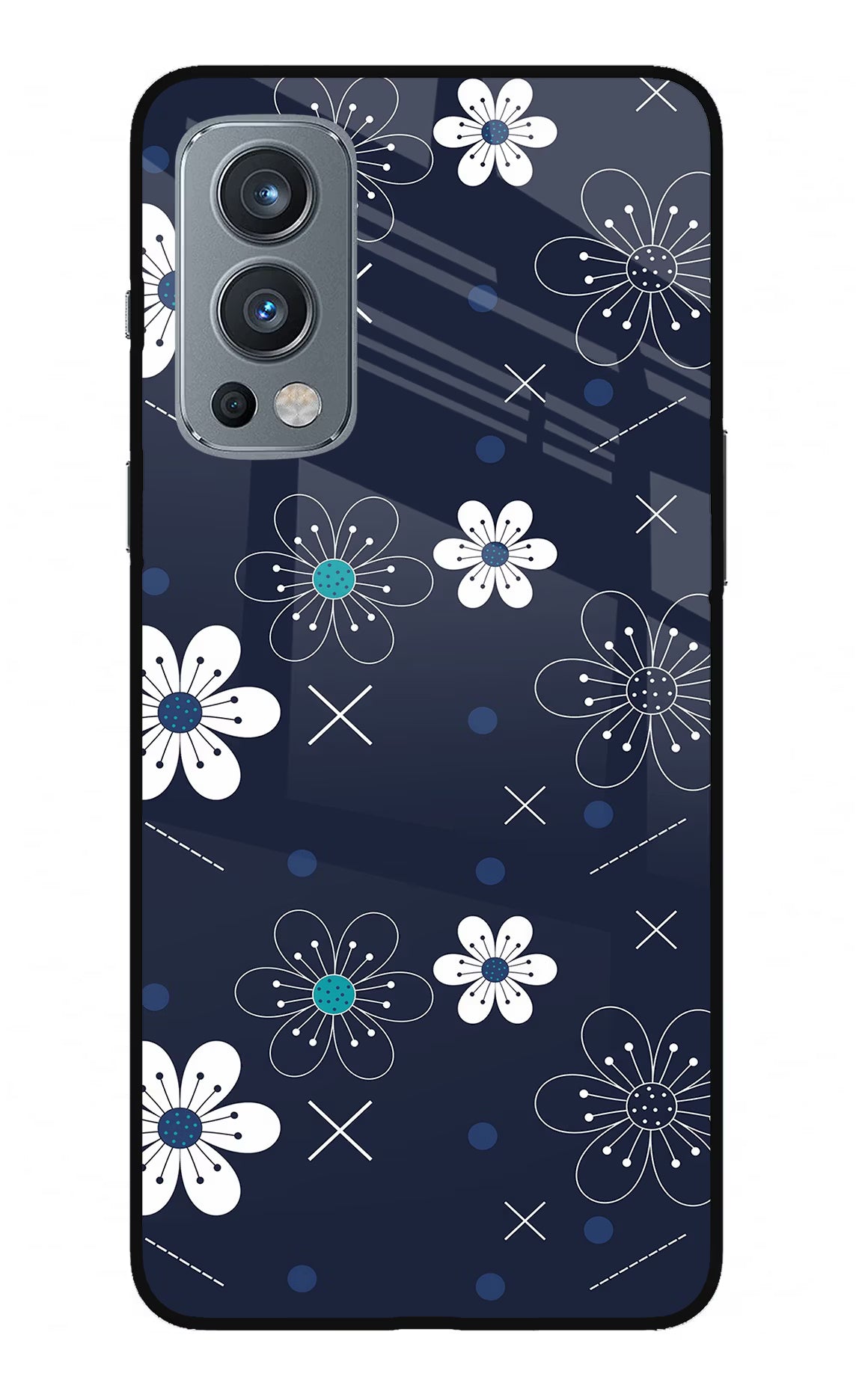 Flowers OnePlus Nord 2 5G Glass Case - Flowers OnePlus Nord 2 5G Glass Case Flowers OnePlus Nord 2 5G Glass Case