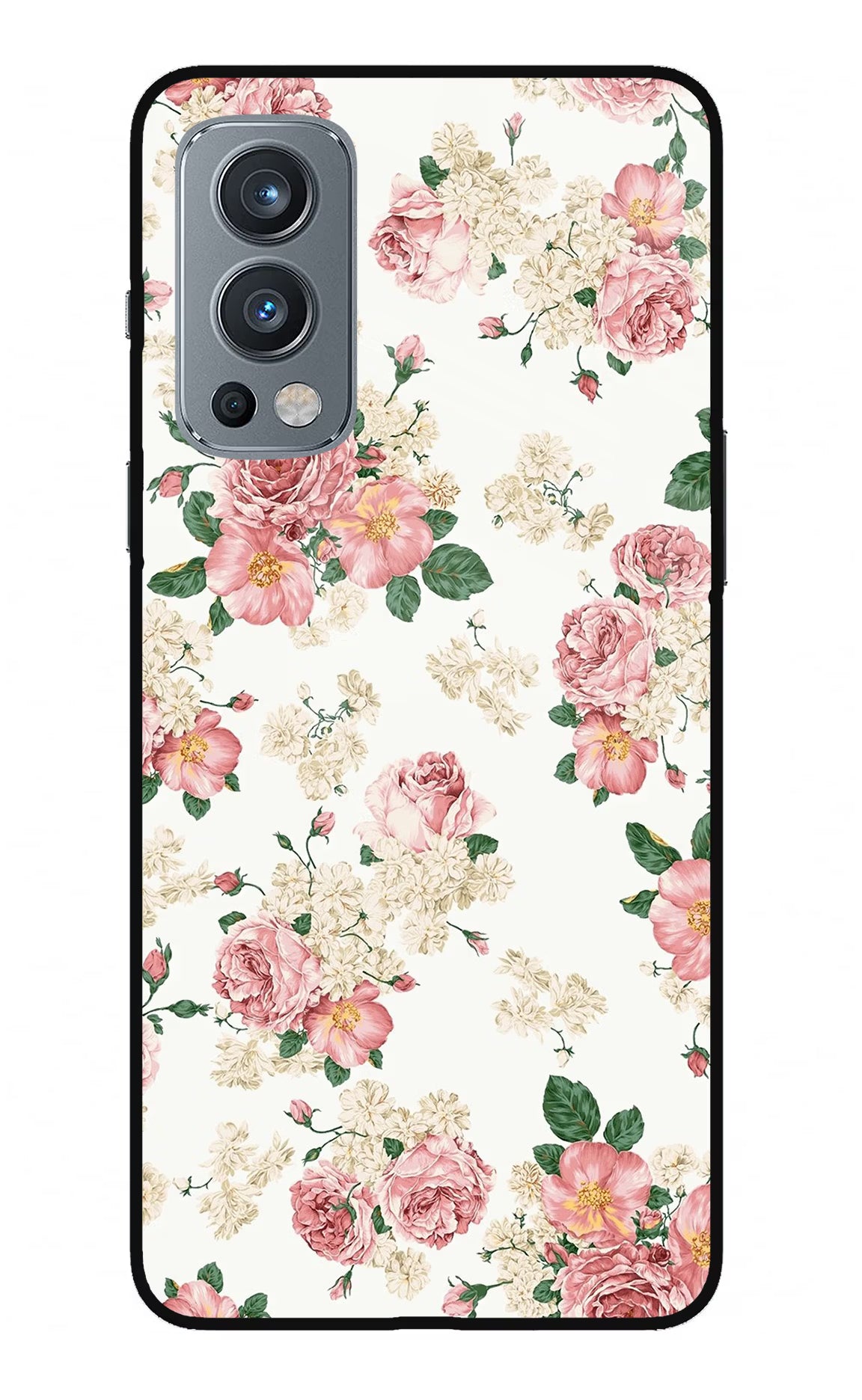 Flowers OnePlus Nord 2 5G Glass Case - Flowers OnePlus Nord 2 5G Glass Case Flowers OnePlus Nord 2 5G Glass Case
