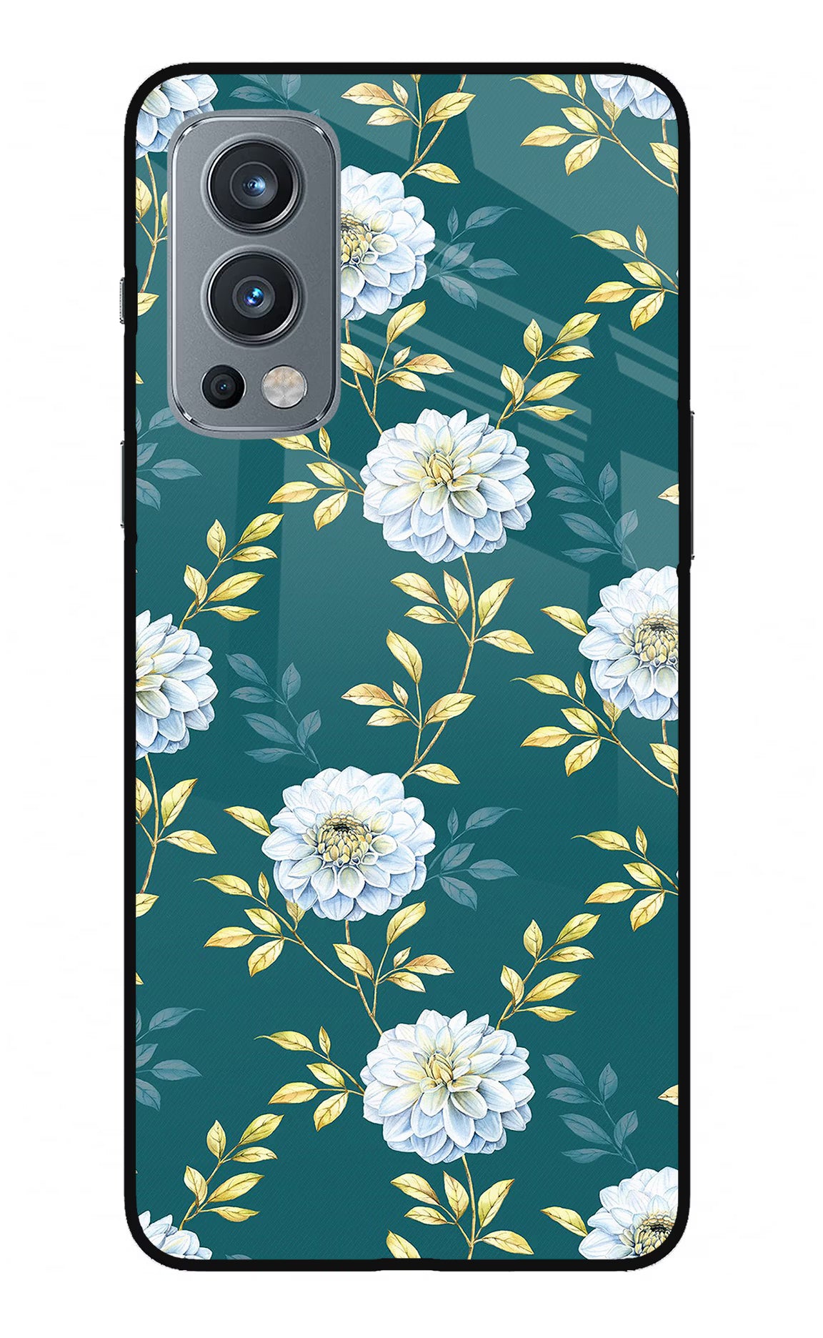 Flowers OnePlus Nord 2 5G Glass Case - Flowers OnePlus Nord 2 5G Glass Case Flowers OnePlus Nord 2 5G Glass Case