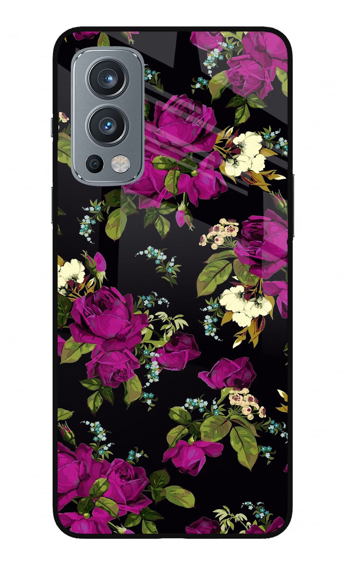 Flowers OnePlus Nord 2 5G Glass Case - Flowers OnePlus Nord 2 5G Glass Case Flowers OnePlus Nord 2 5G Glass Case