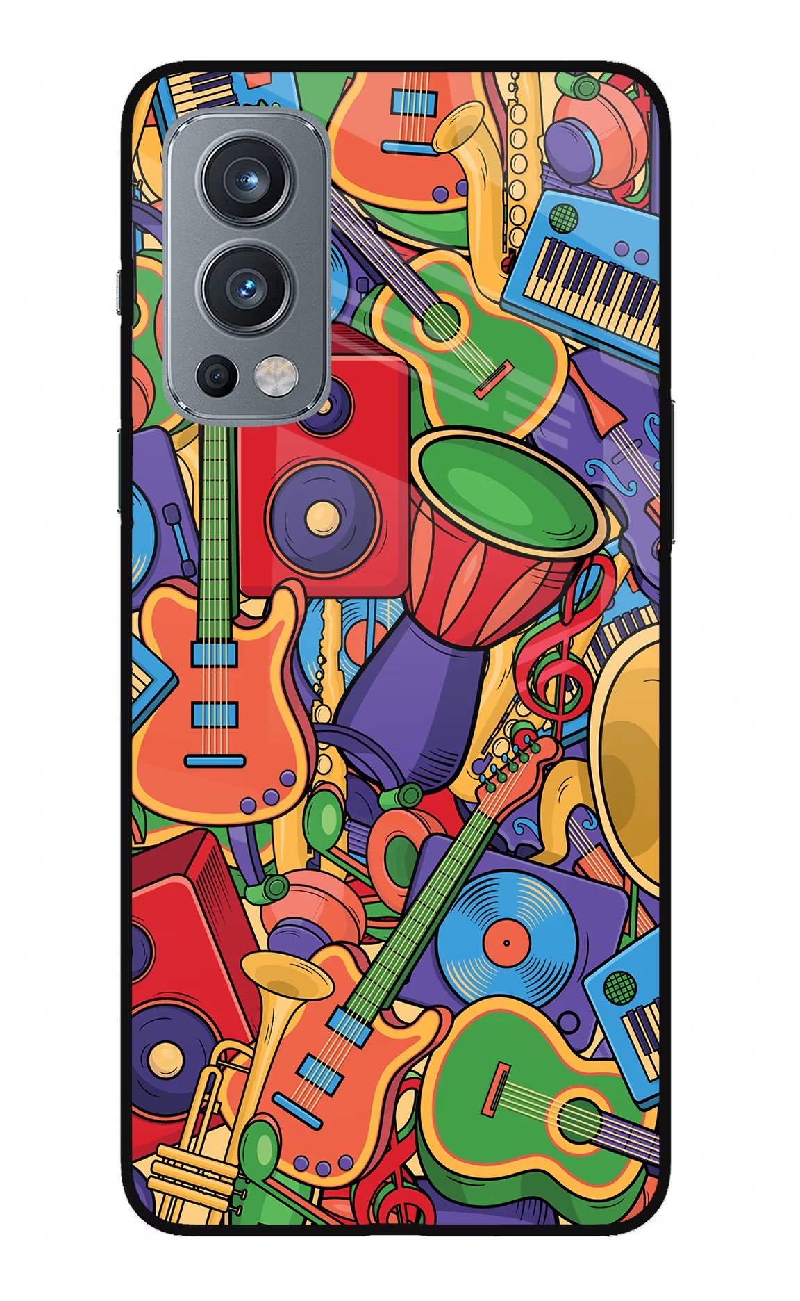 Music Instrument Doodle OnePlus Nord 2 5G Glass Case - Music Instrument Doodle OnePlus Nord 2 5G Glass Case Music Instrument Doodle OnePlus Nord 2 5G Glass Case
