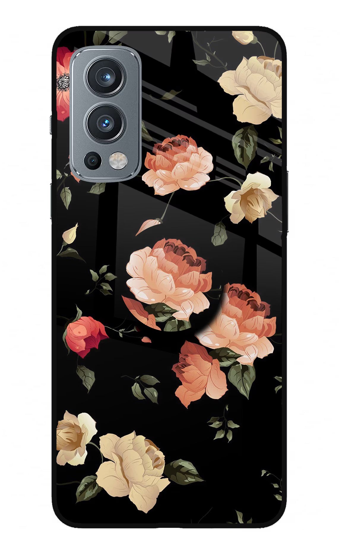 Flowers OnePlus Nord 2 5G Glass Case - Flowers OnePlus Nord 2 5G Glass Case Flowers OnePlus Nord 2 5G Glass Case