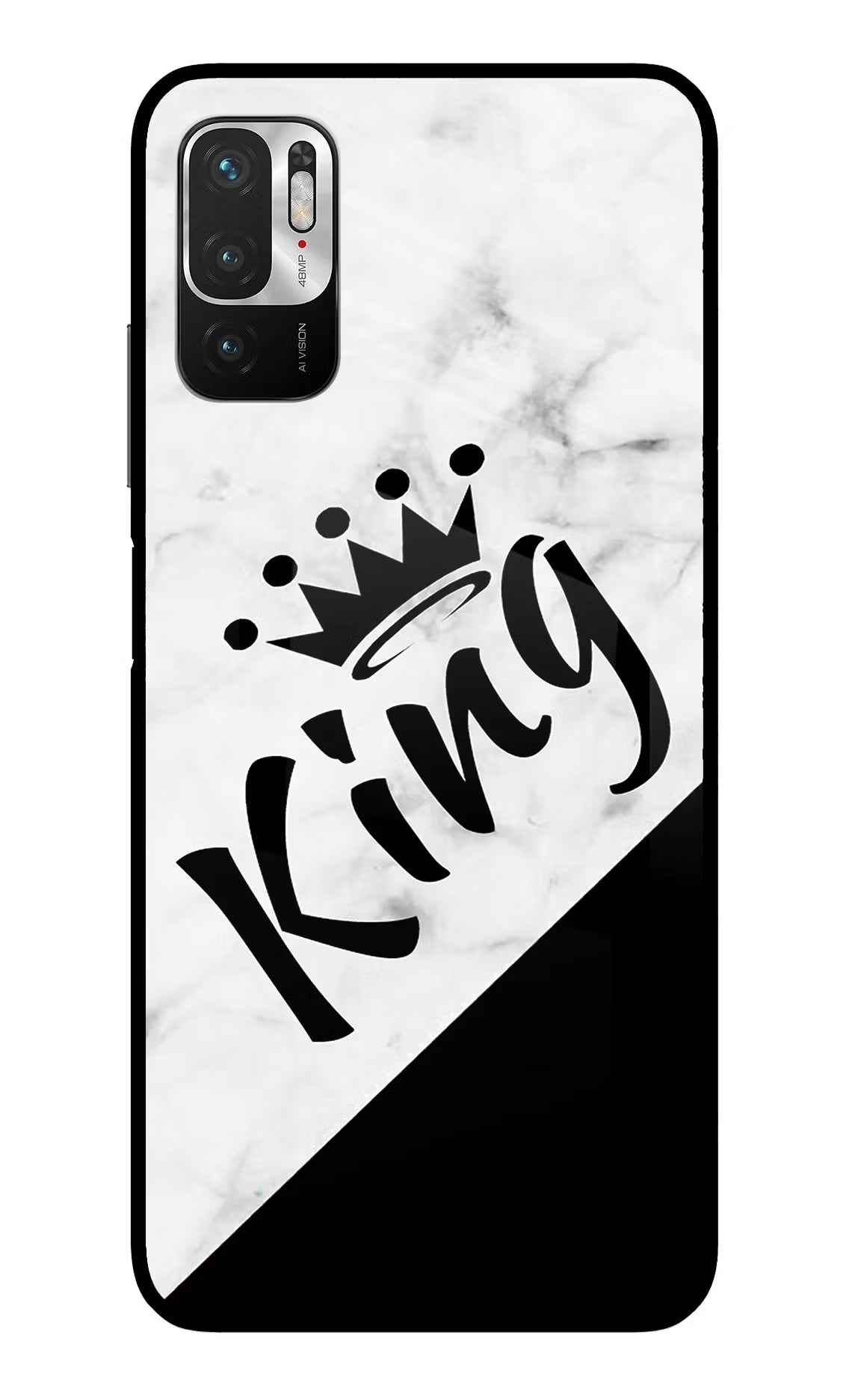 King Redmi Note 10T 5G Glass Case - King Redmi Note 10T 5G Glass Case King Redmi Note 10T 5G Glass Case