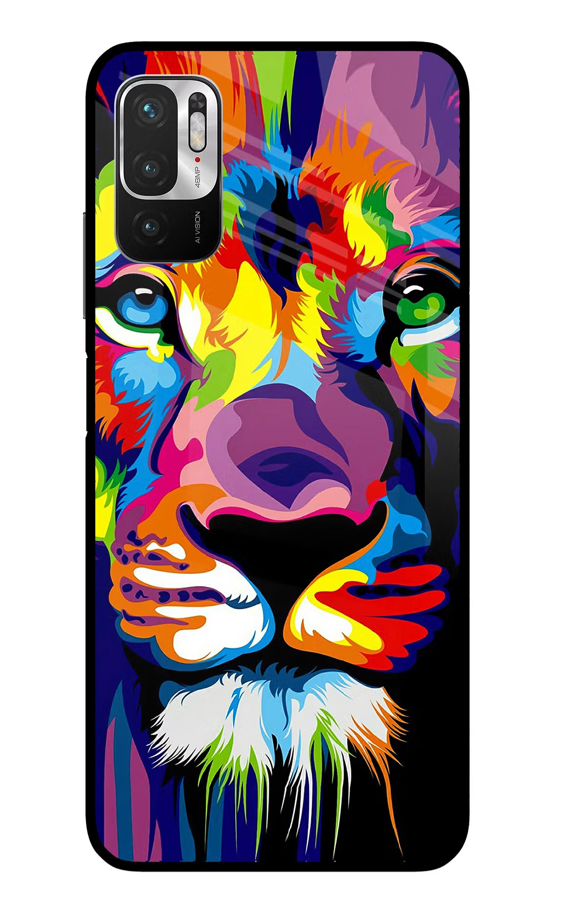 Lion Redmi Note 10T 5G Back Cover - Lion Redmi Note 10T 5G Glass Case Back Cover by Casekaro Lion Redmi Note 10T 5G Glass Case Back Cover by Casekaro